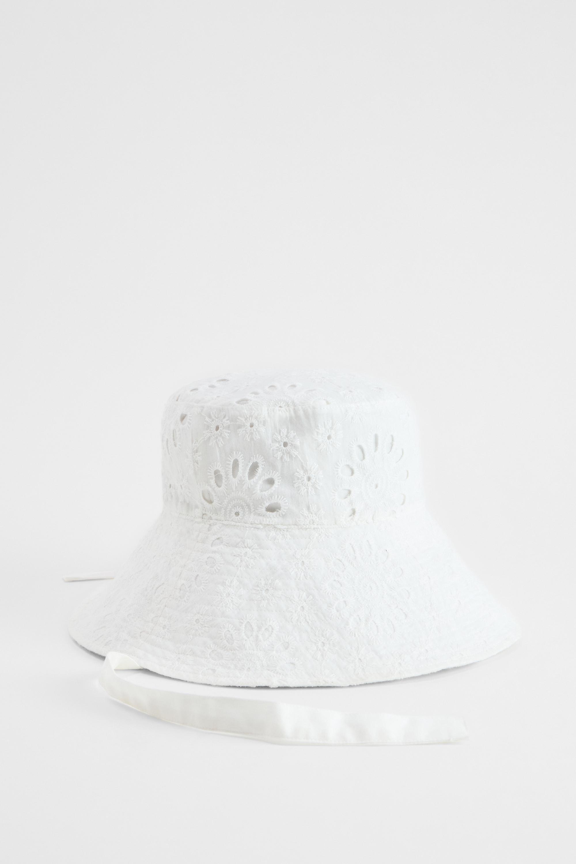 CREAM UO Broderie Sun Hat, CREME, medium