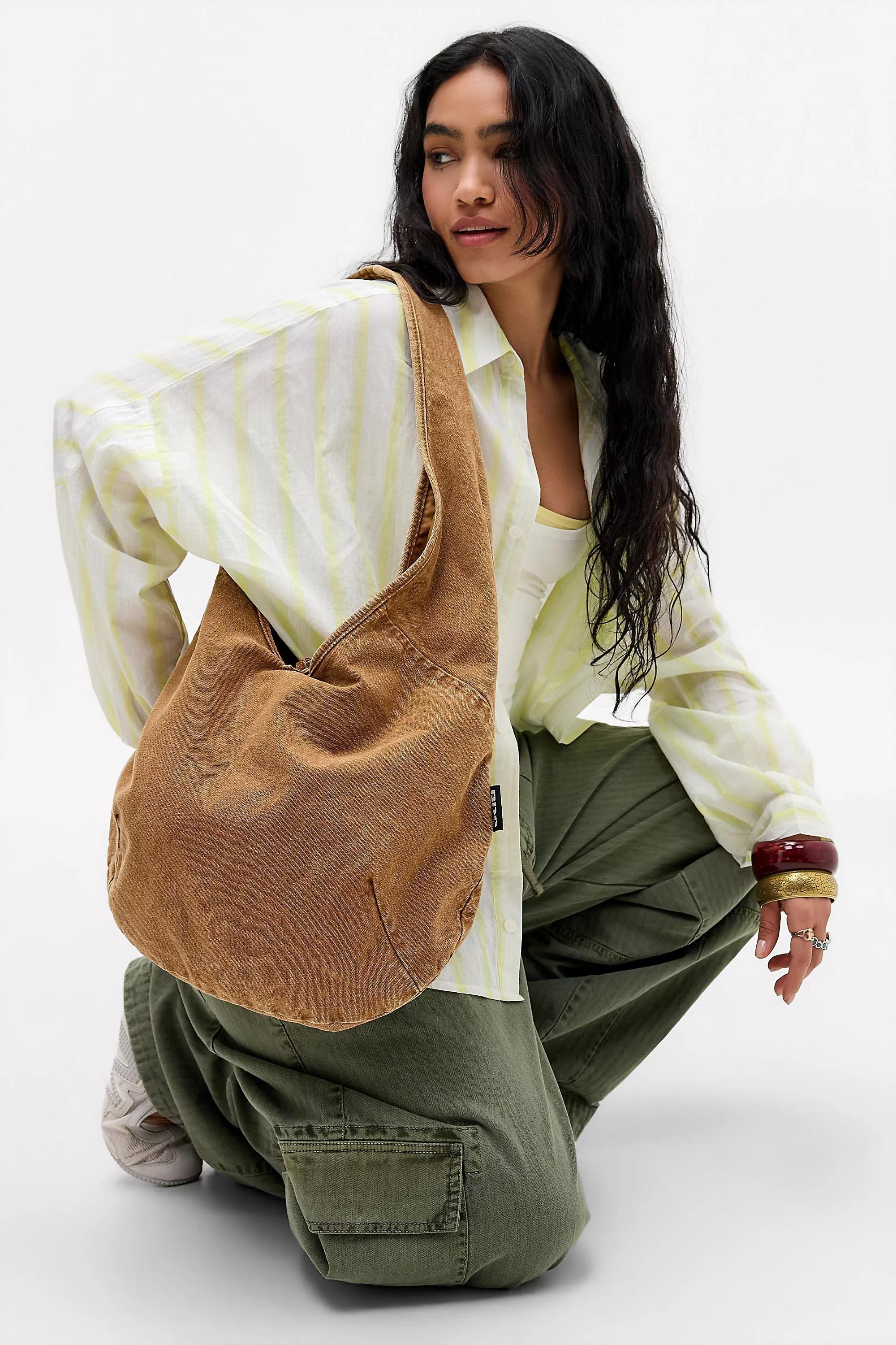 Brown Uo Flo Washed Canvas Tote Bag, BRN, large image number 0