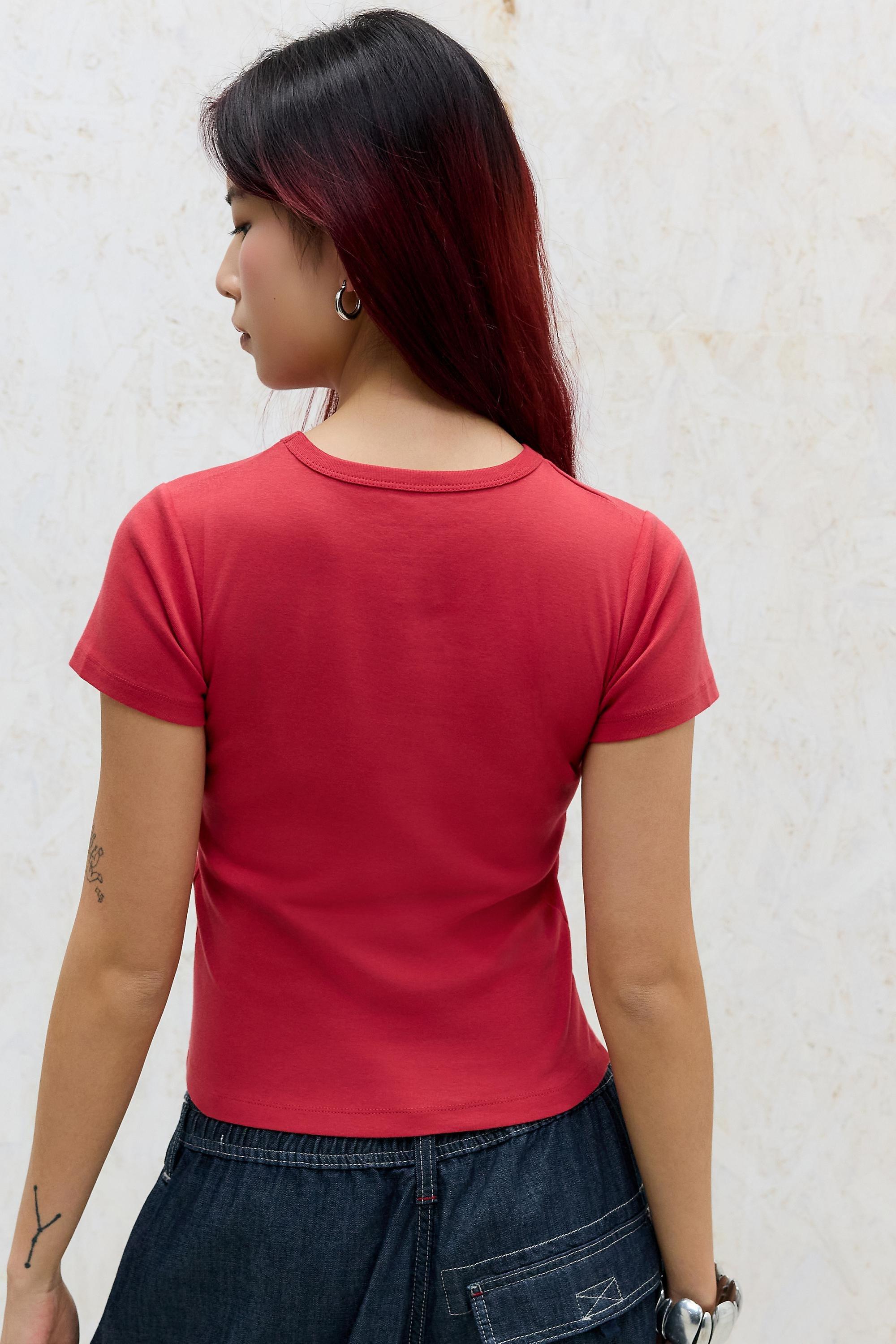 Red Uo Red Spiderman Cropped T-Shirt, RED, large image number 3