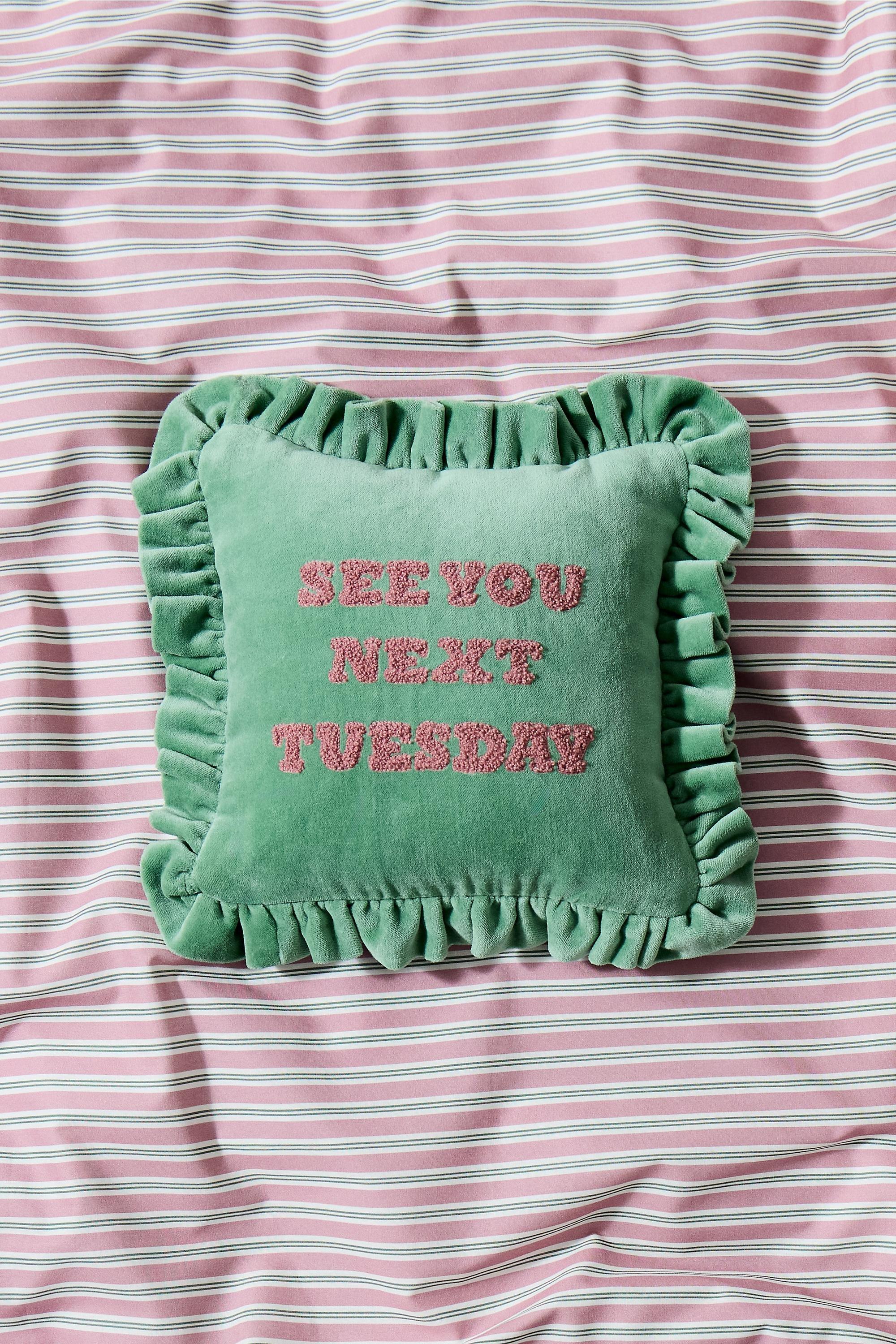 Green See You Next Tuesday Mini Cushion, GRN, large image number 0