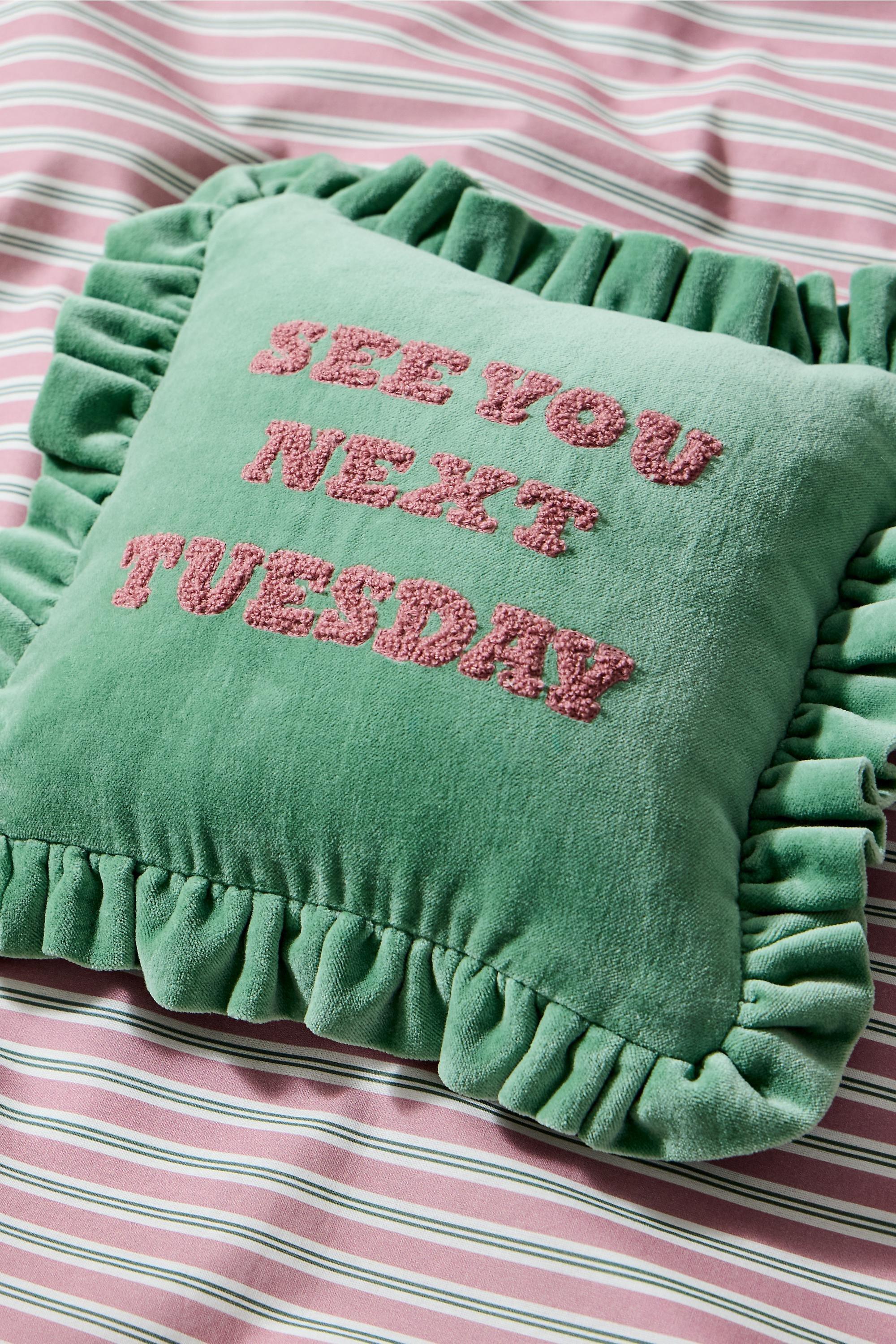 Green See You Next Tuesday Mini Cushion, GRN, large image number 1