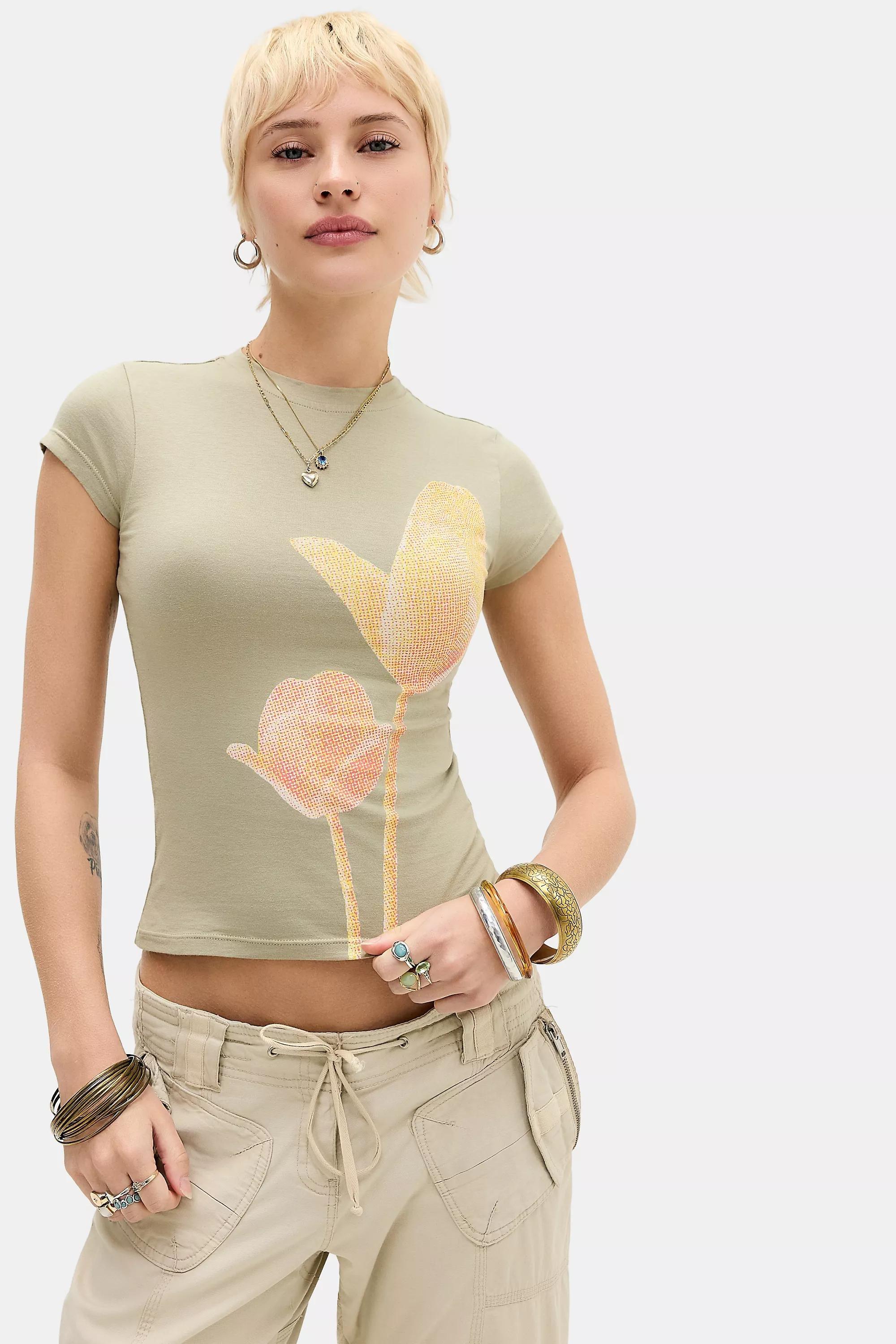 Green Motel Slate Green Tiona Floral T-Shirt, GRN, large image number 0