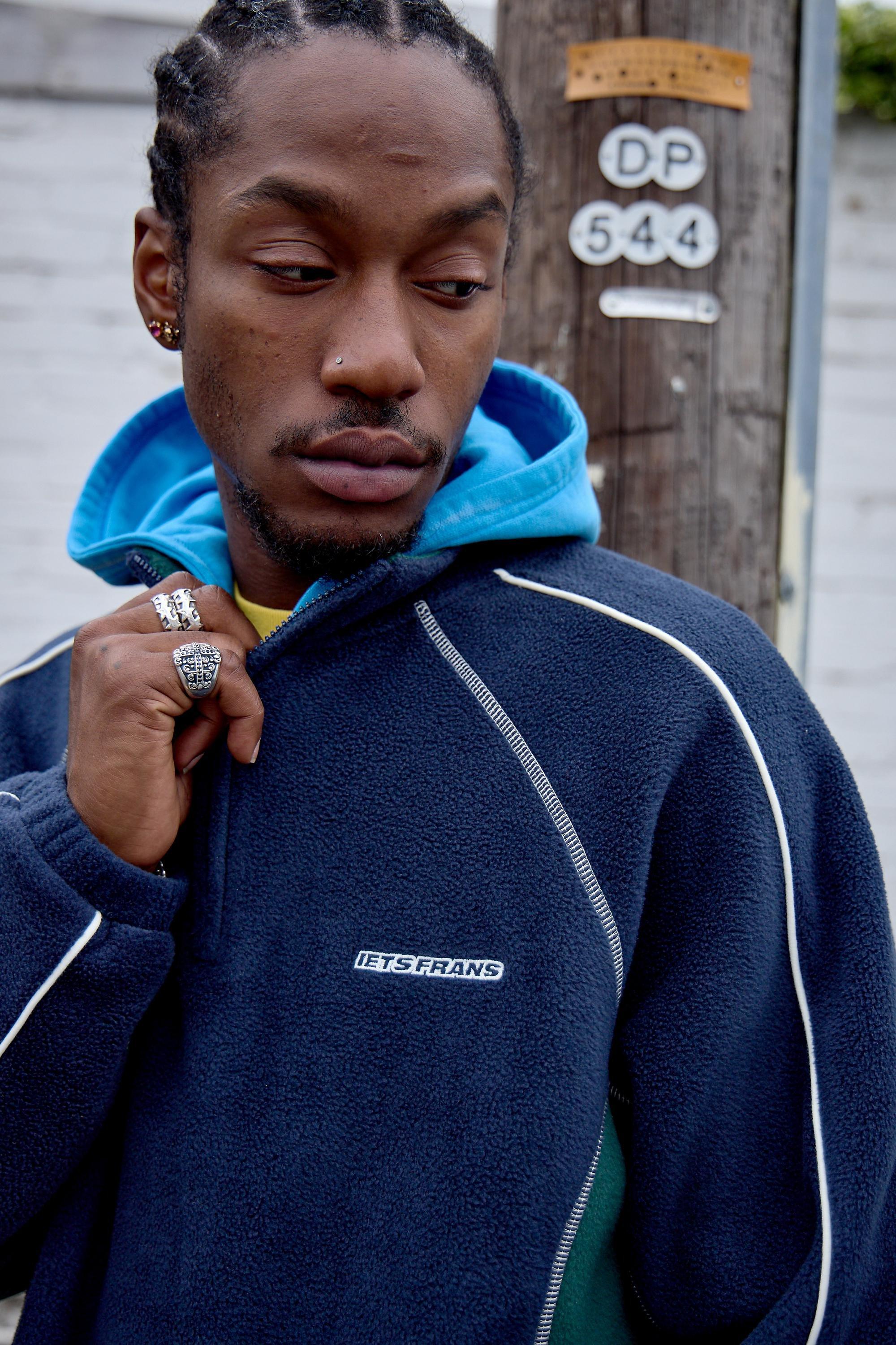 Blue iets frans... Navy & Green Panel Fleece, NAVY, large image number 3