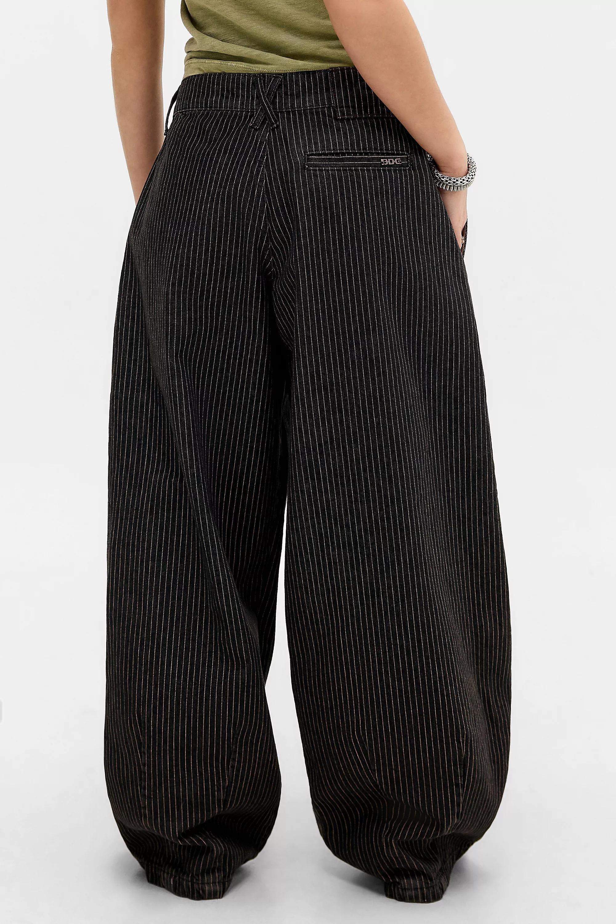 Black Stripe Bdg Jax Pleat Front Cocoon Jeans, A301_0540, large image number 5