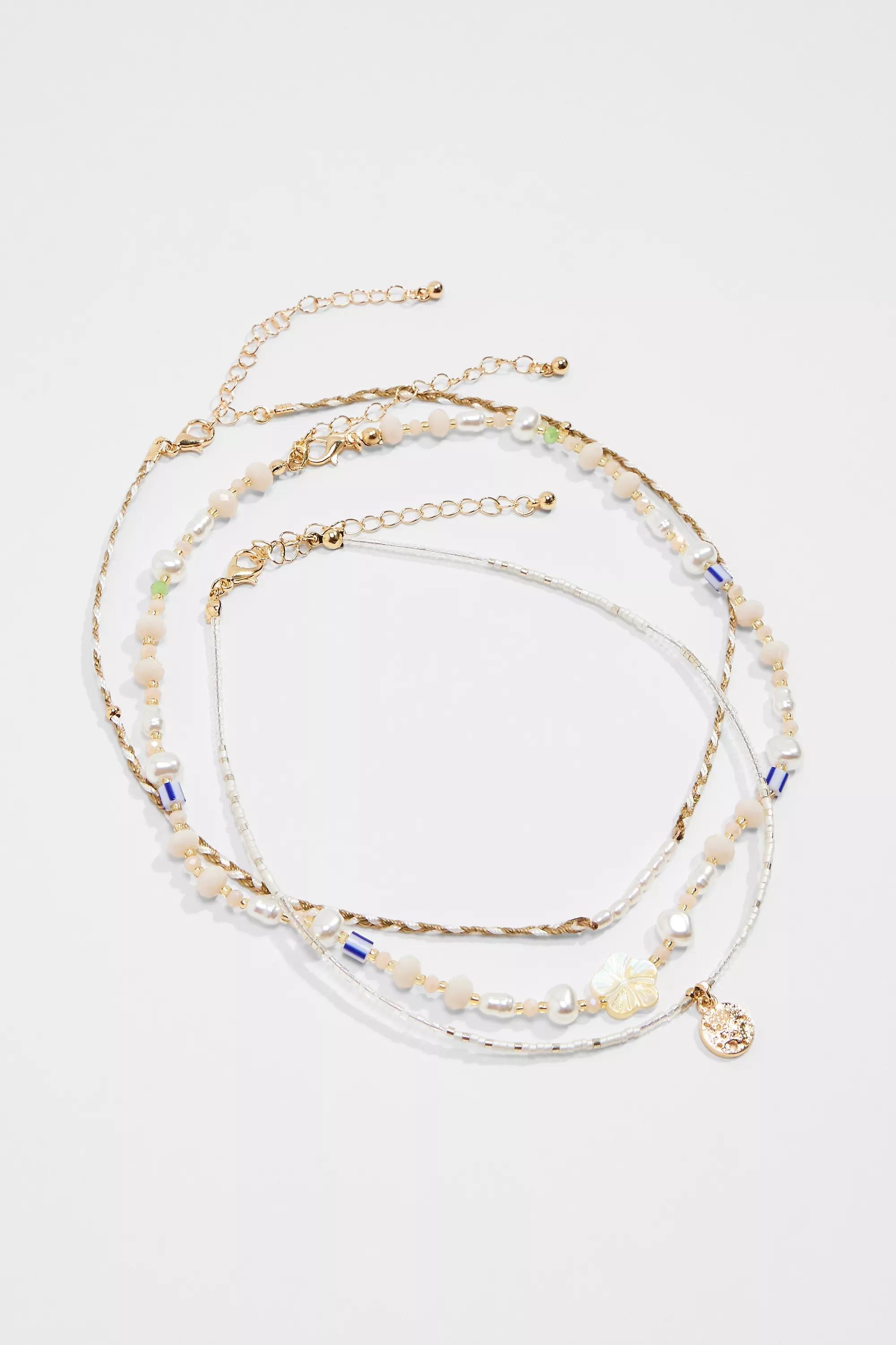 Gold Silence + Noise Beach Charm Layered Necklaces, Set Of 3, GOLD, large image number 0