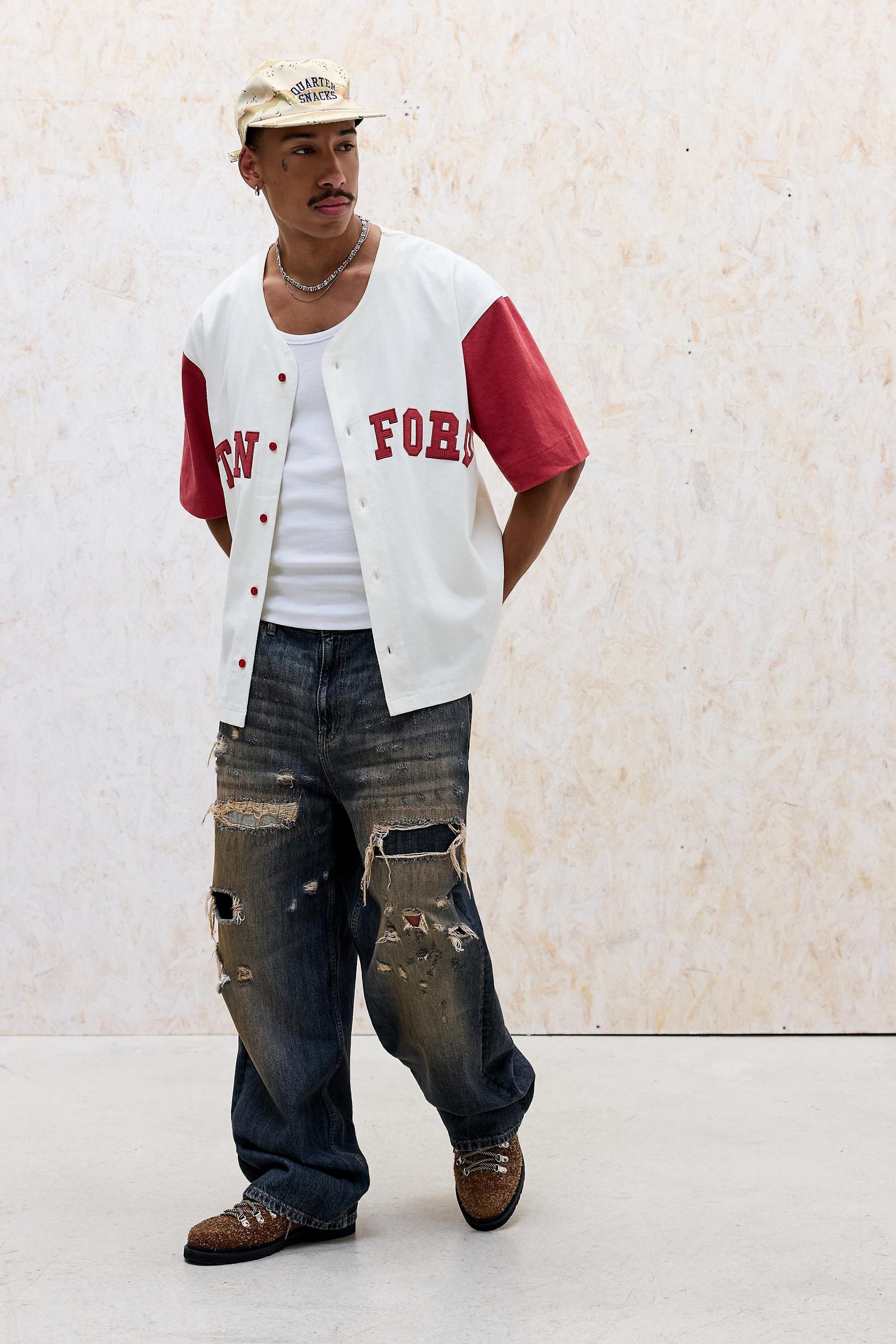 White White Bdg White Stanford Baseball Top, WHT, medium