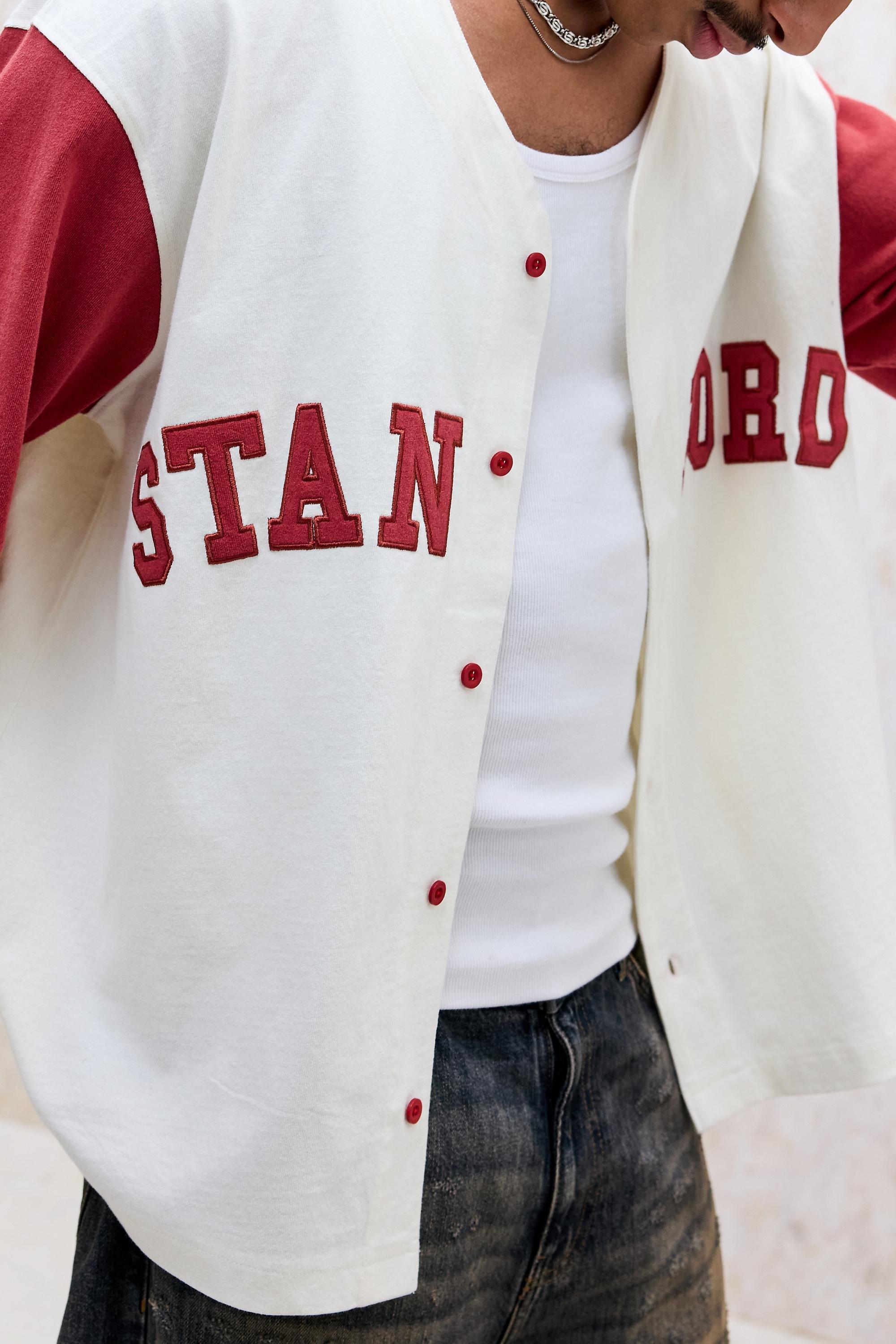 White White Bdg White Stanford Baseball Top, WHT, medium