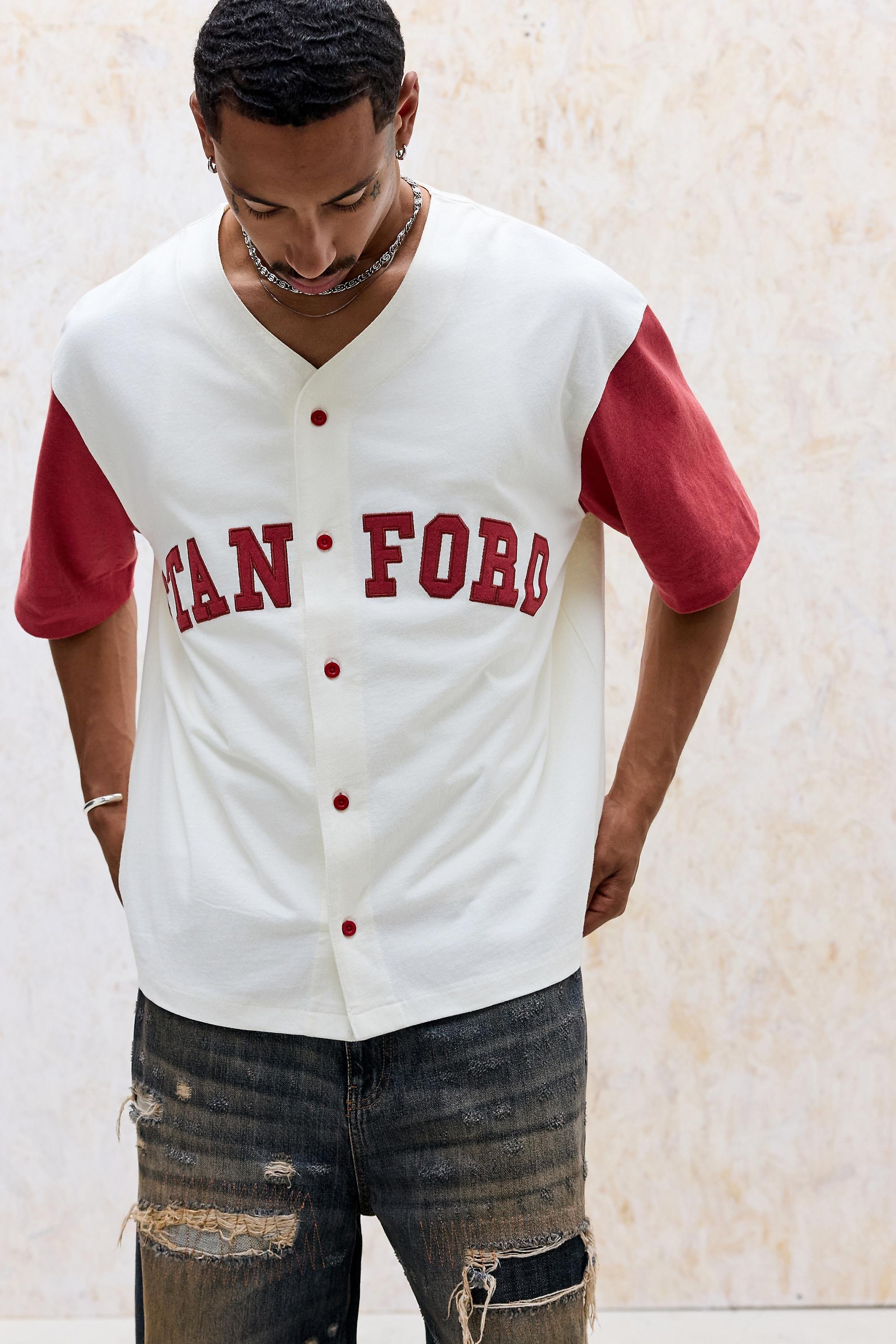 White White Bdg White Stanford Baseball Top, WHT, large image number 3