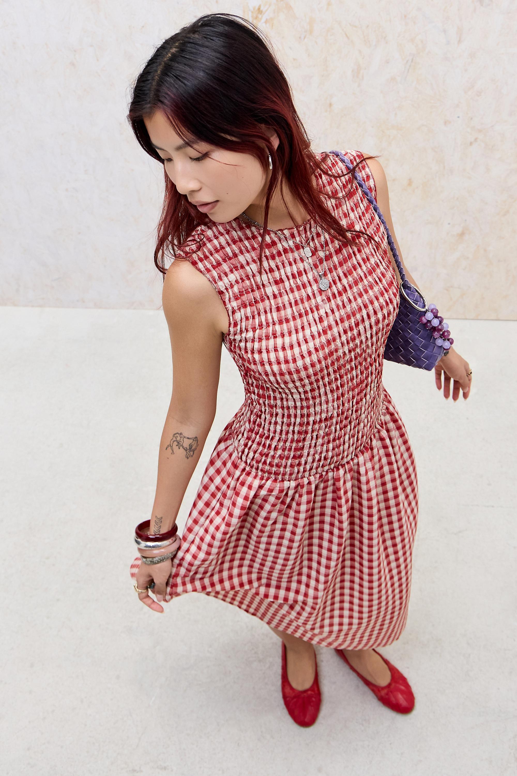Red Daisy Street Baye Midi Dress, RED, large image number 0