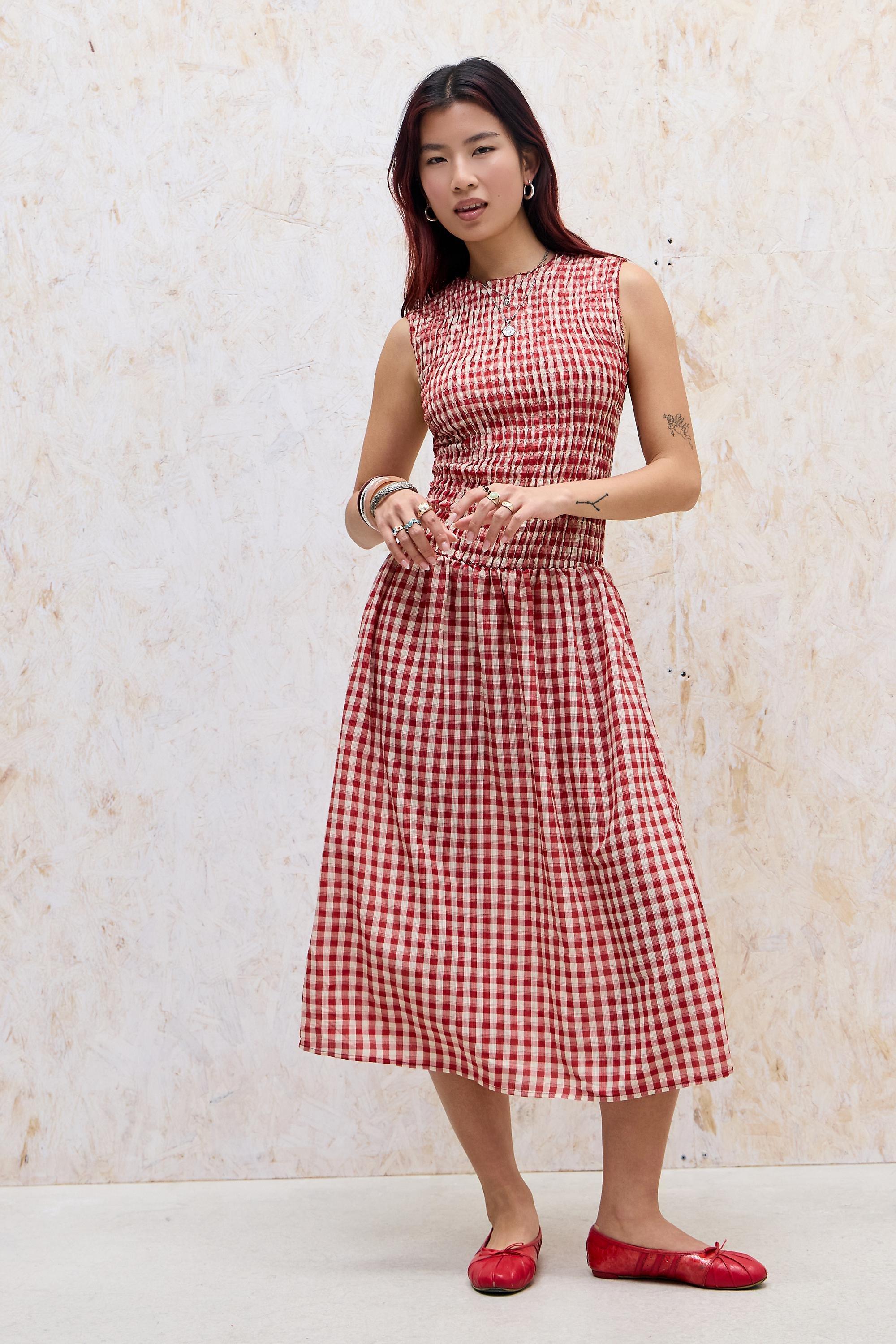 Red Daisy Street Baye Midi Dress, RED, large image number 1