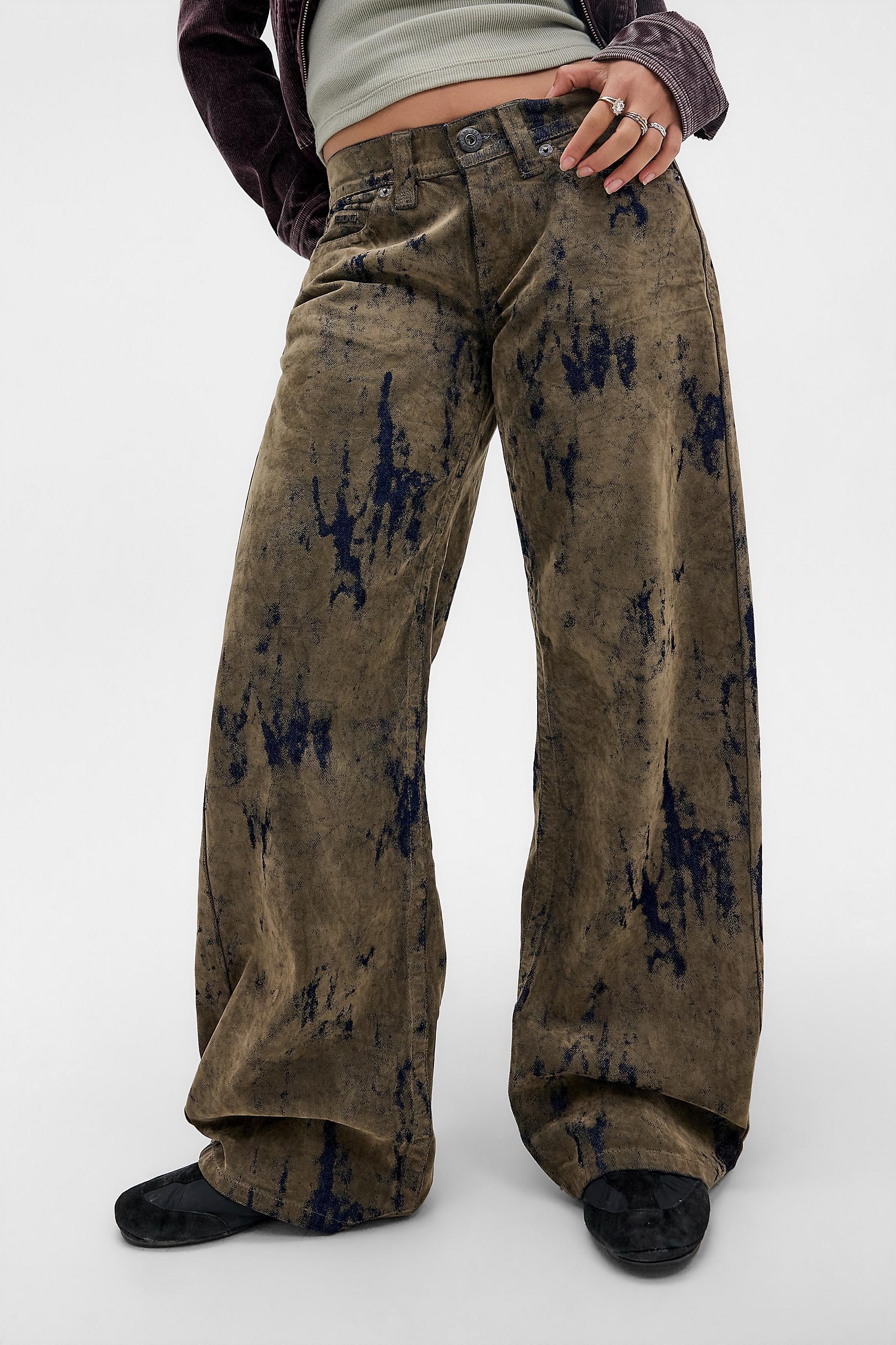 Green Bdg Kayla Flocked Jeans, GRN, large image number 0