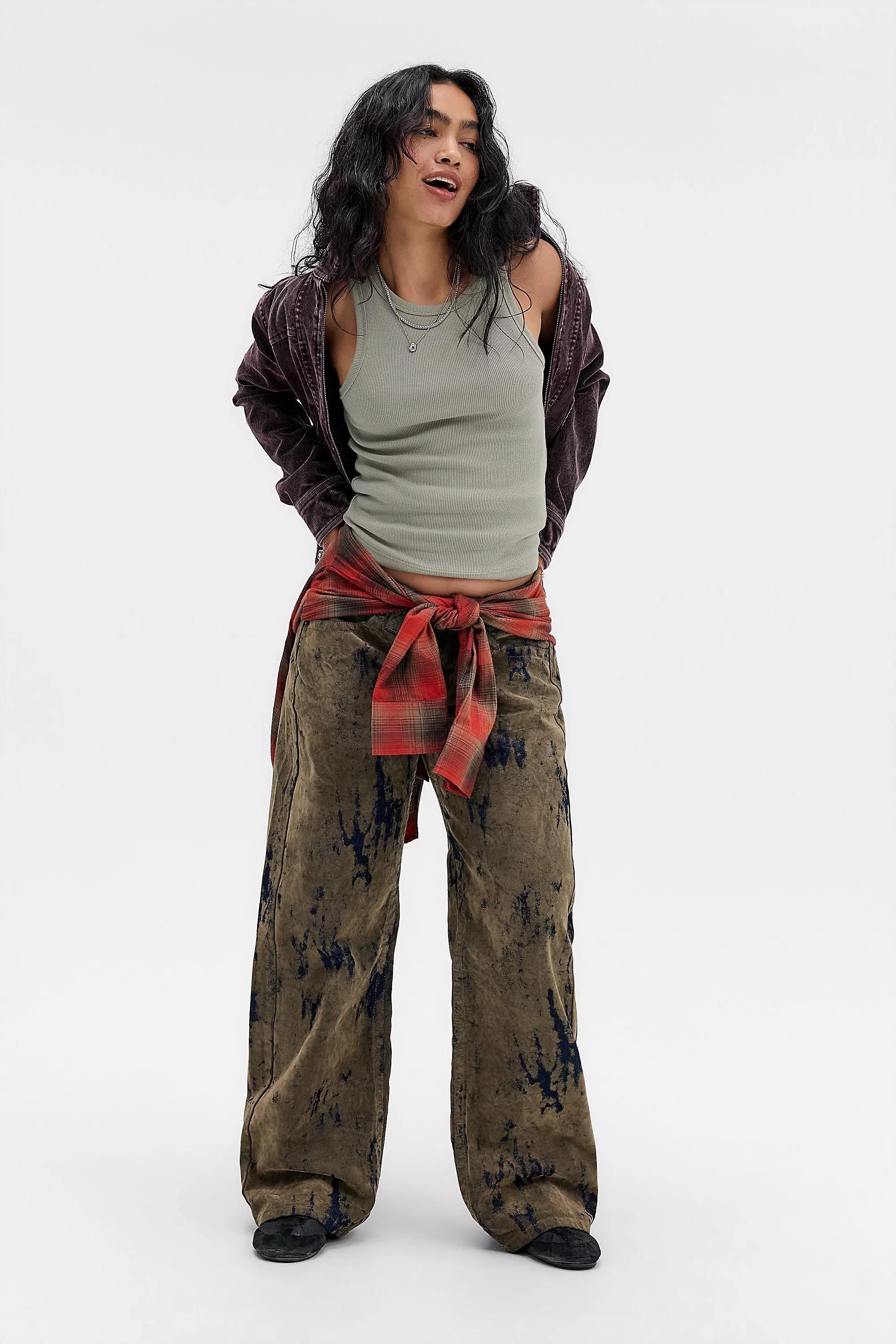 Green Bdg Kayla Flocked Jeans, GRN, large image number 3