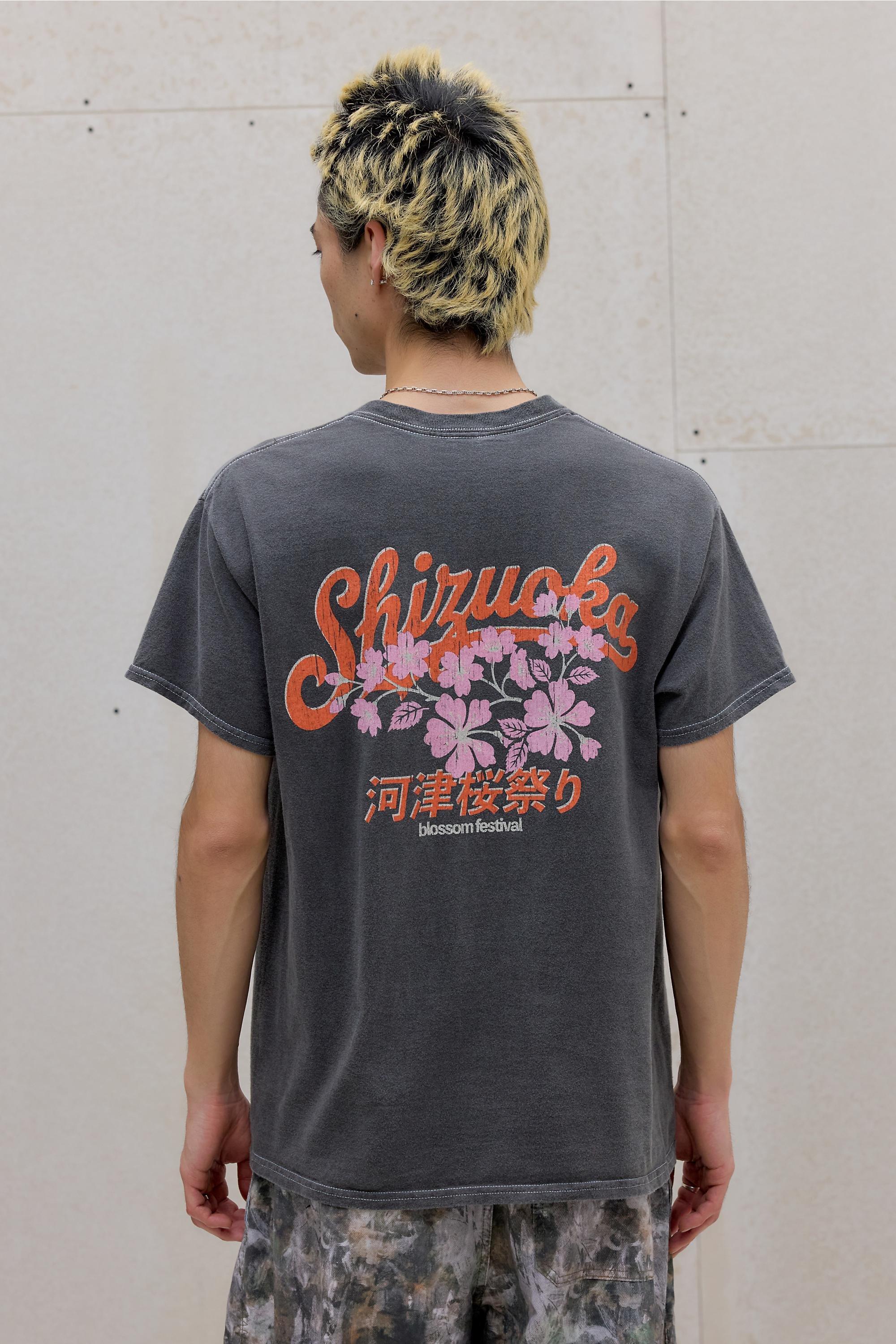 Black Uo Japanese Floral Surf T-Shirt, BLK, large image number 0