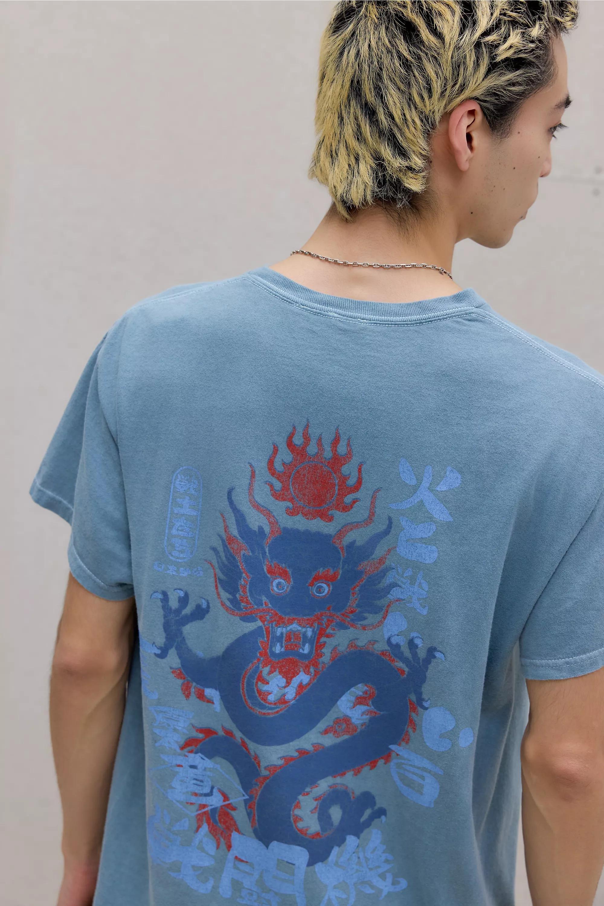 Blue Uo Blue Dragon Sun T-Shirt, BLUE, large image number 3