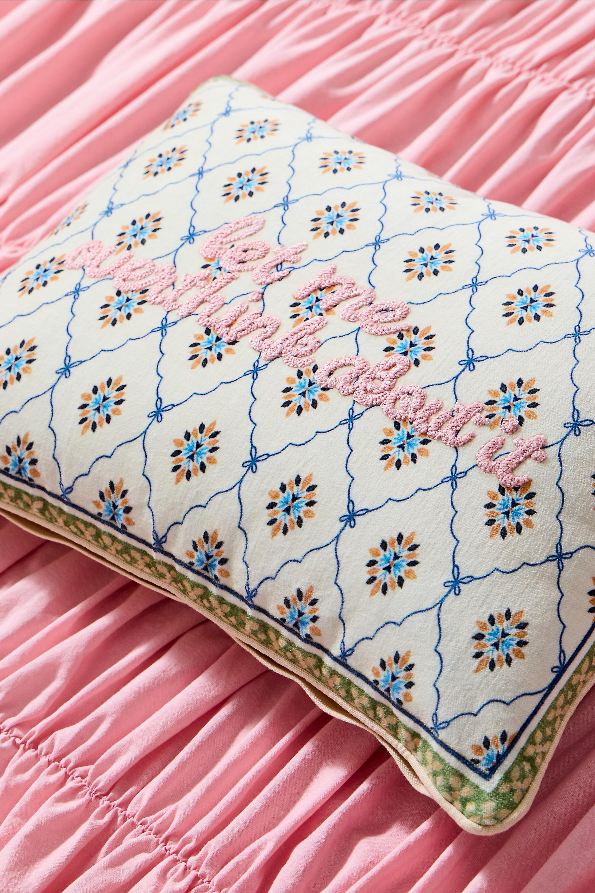 White Let Me Overthink About It Cushion, NEUTR, large image number 1