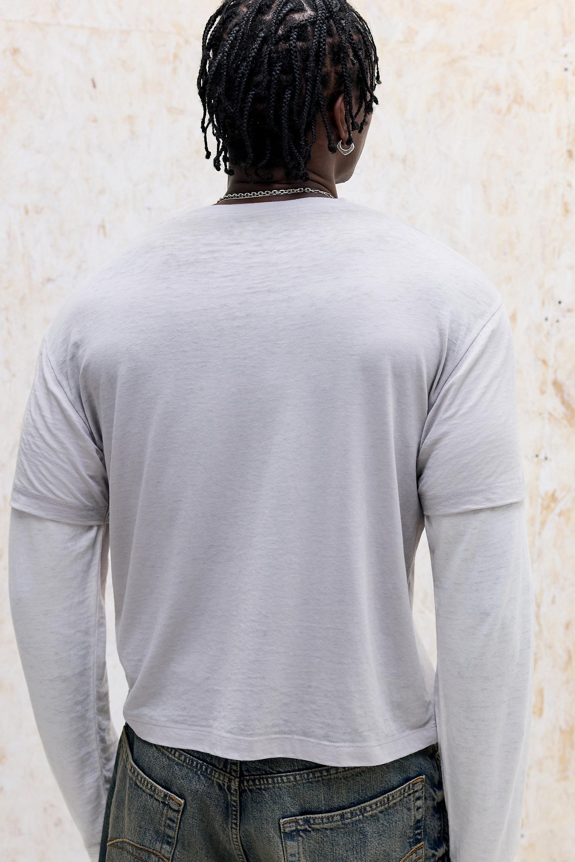 GREY Archivis Grey Archive Tokyo Double Layer Graphic Tee, GREY, large image number 3