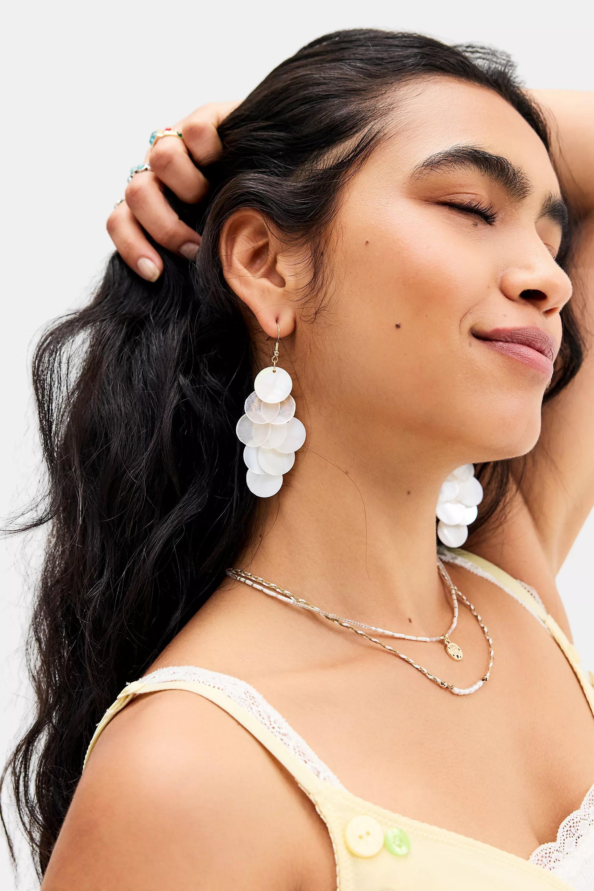 White Silence + Noise Holiday Shell Earrings, WHT, large image number 1