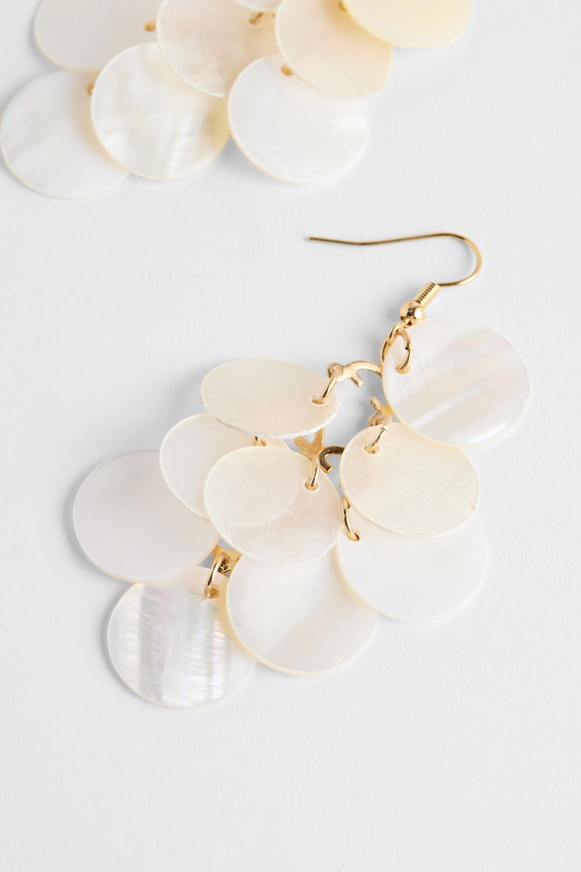 White Silence + Noise Holiday Shell Earrings, WHT, large image number 2