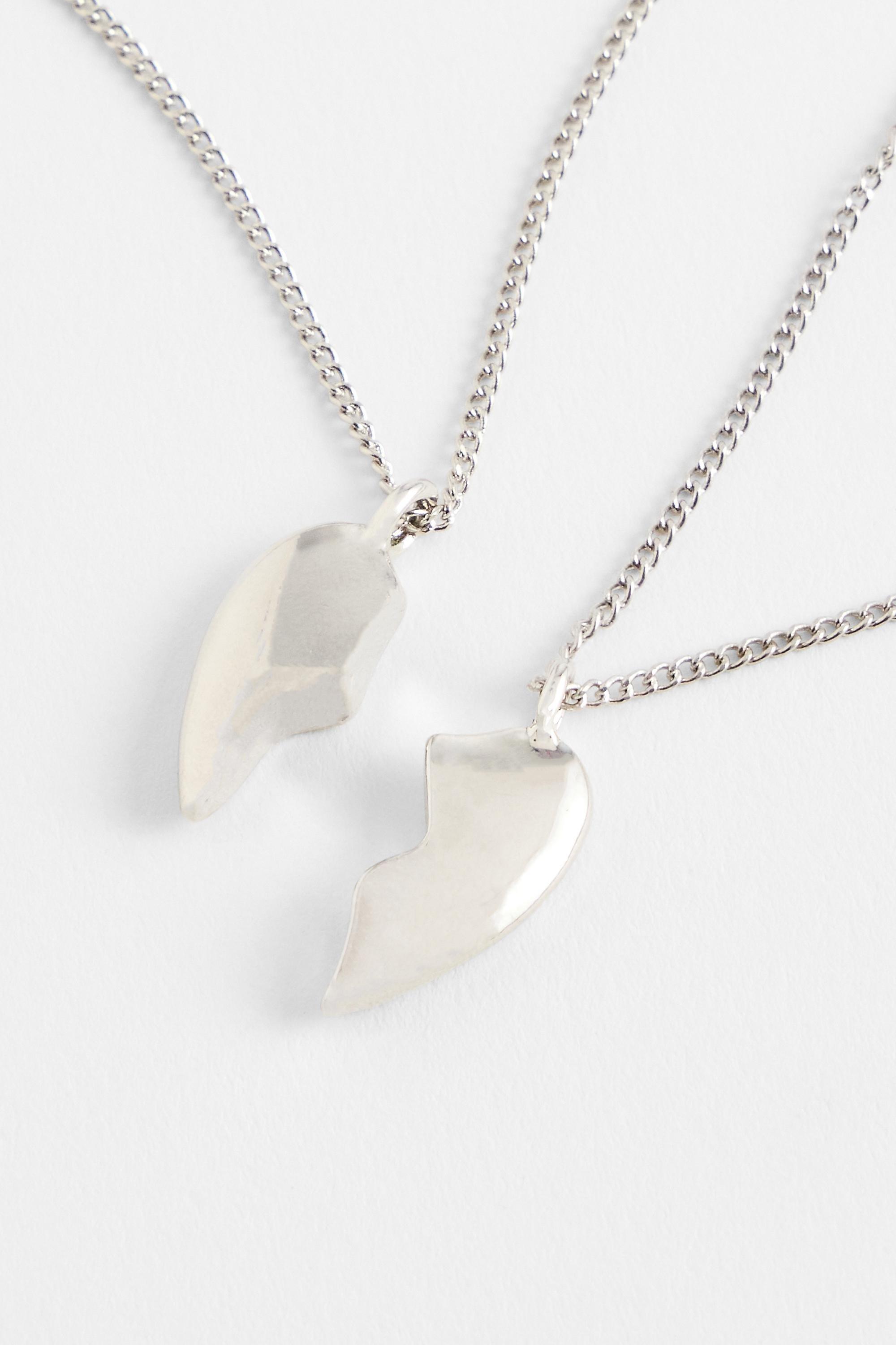 Silver Silence + Noise Broken Heart Necklace, Set Of 2, SLVR, large image number 1