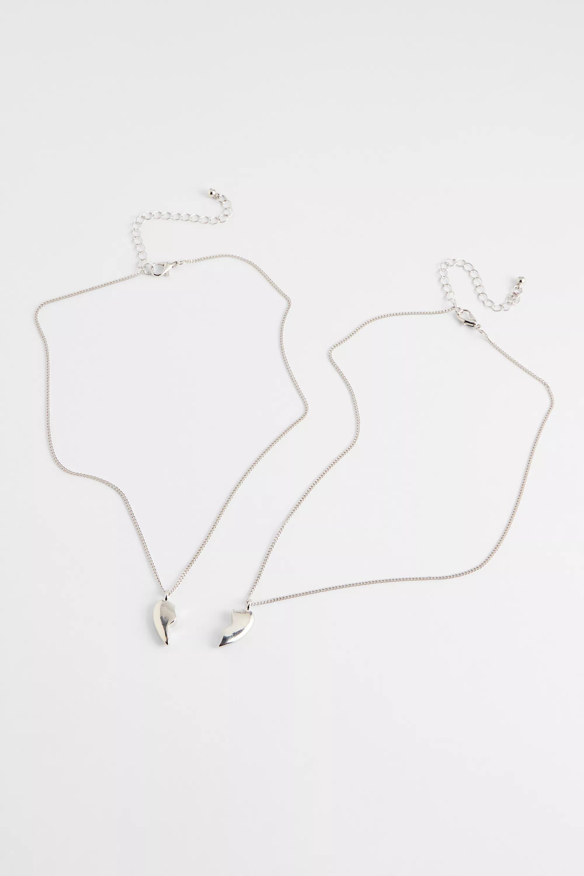 Silver Silence + Noise Broken Heart Necklace, Set Of 2, SLVR, large image number 2
