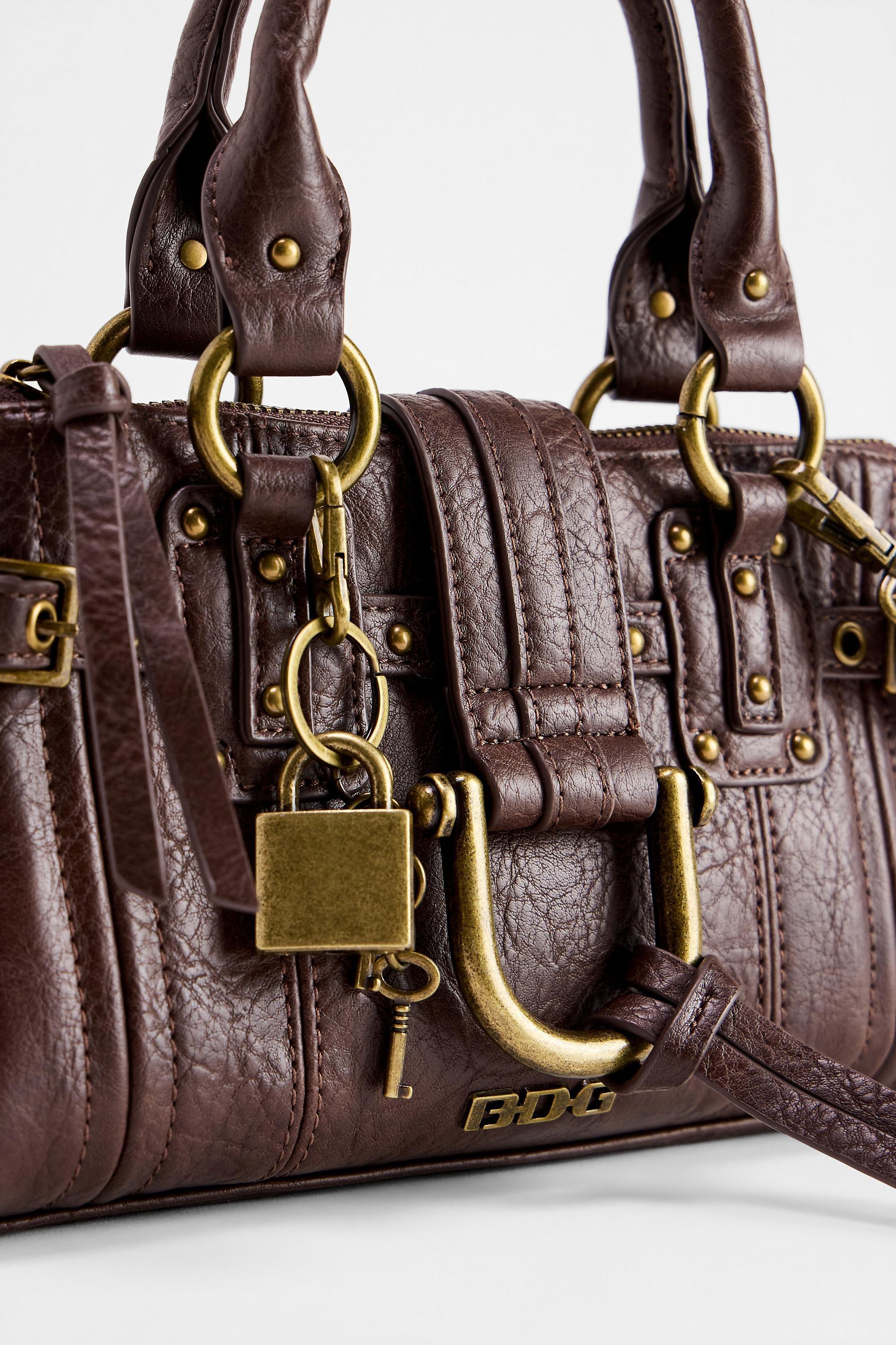 Brown Bdg Mini Karlie Lock Bag, BRN, large image number 4