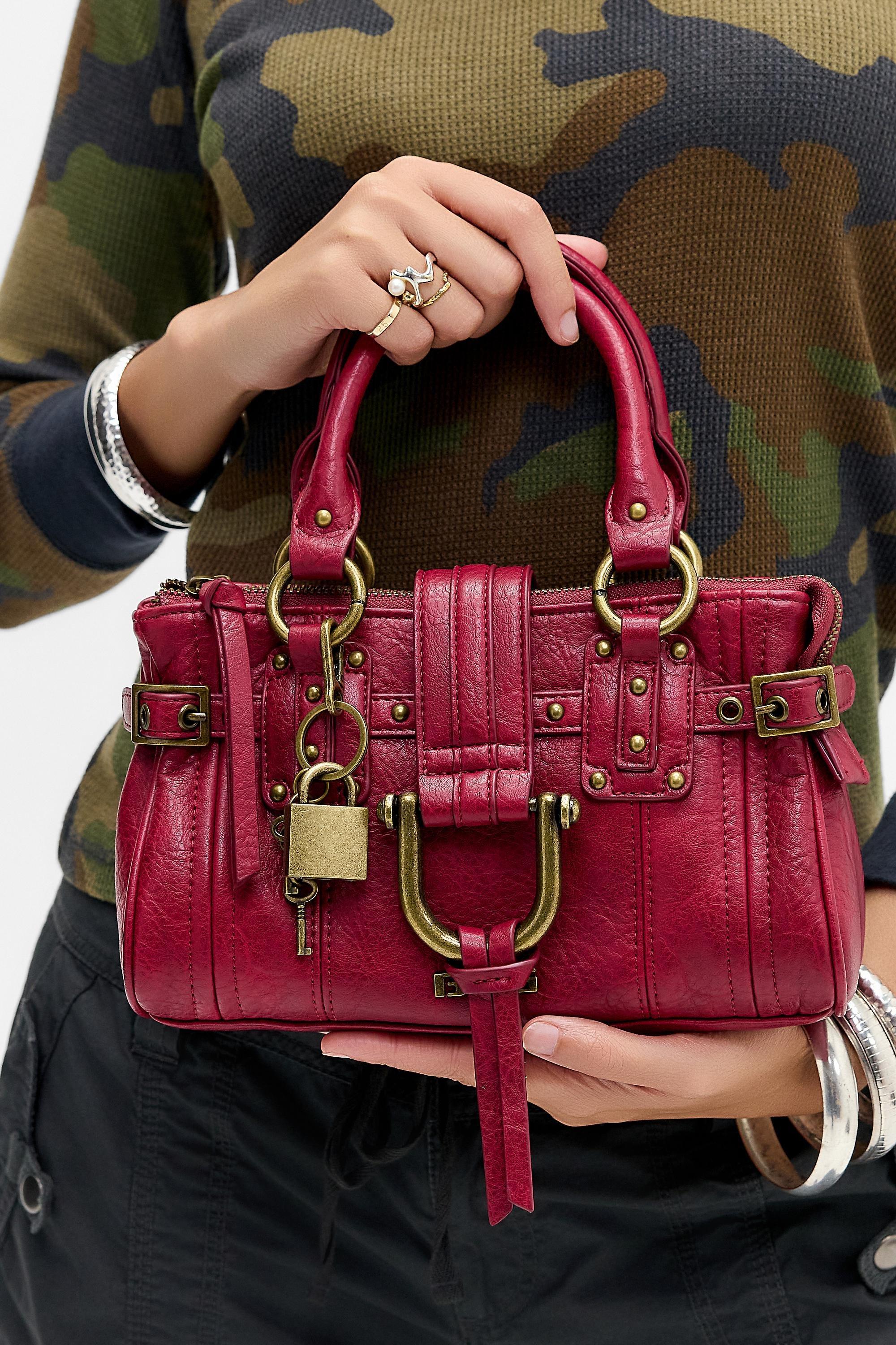 Red Bdg Mini Karlie Lock Bag, RED, medium