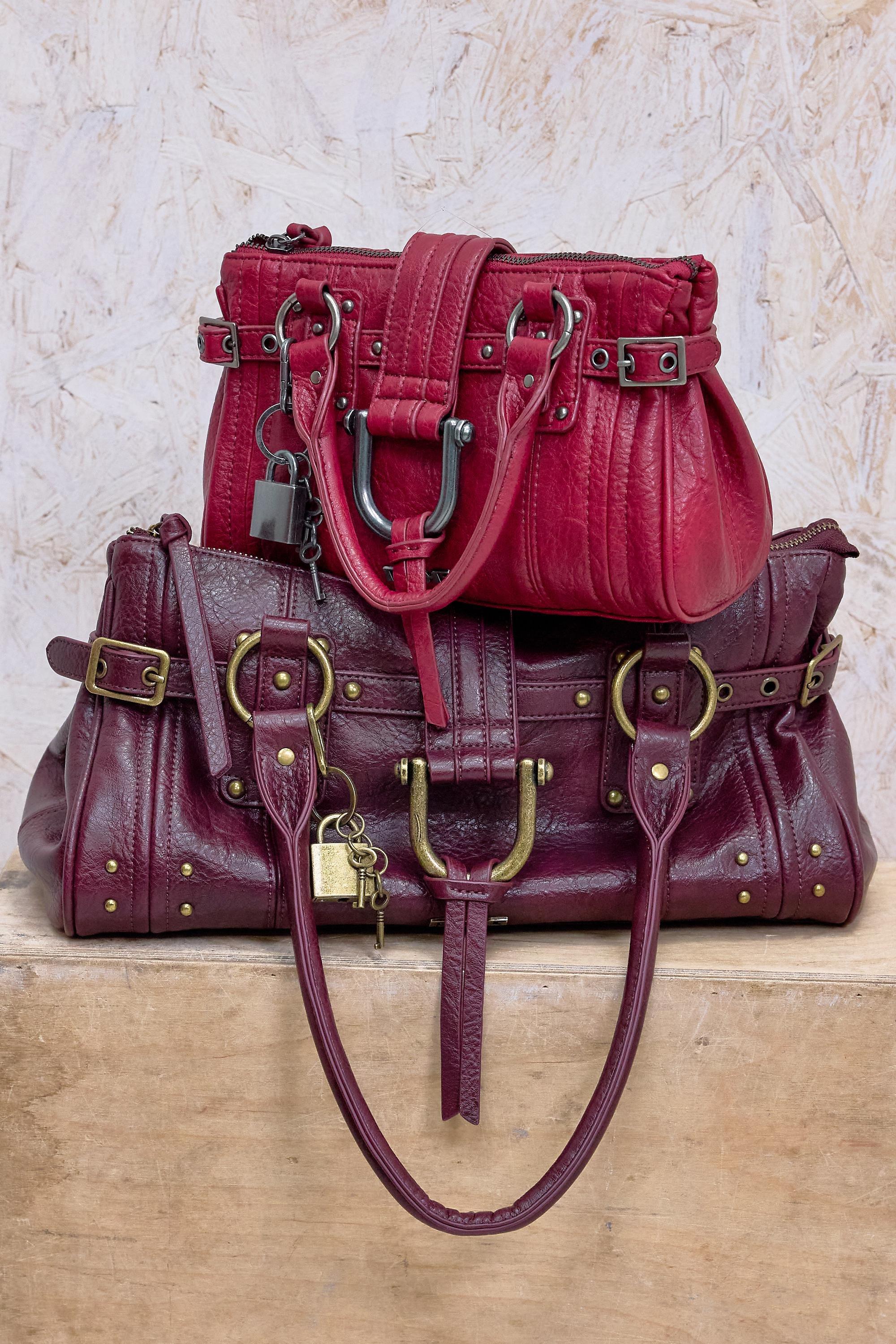 Red Bdg Mini Karlie Lock Bag, RED, medium