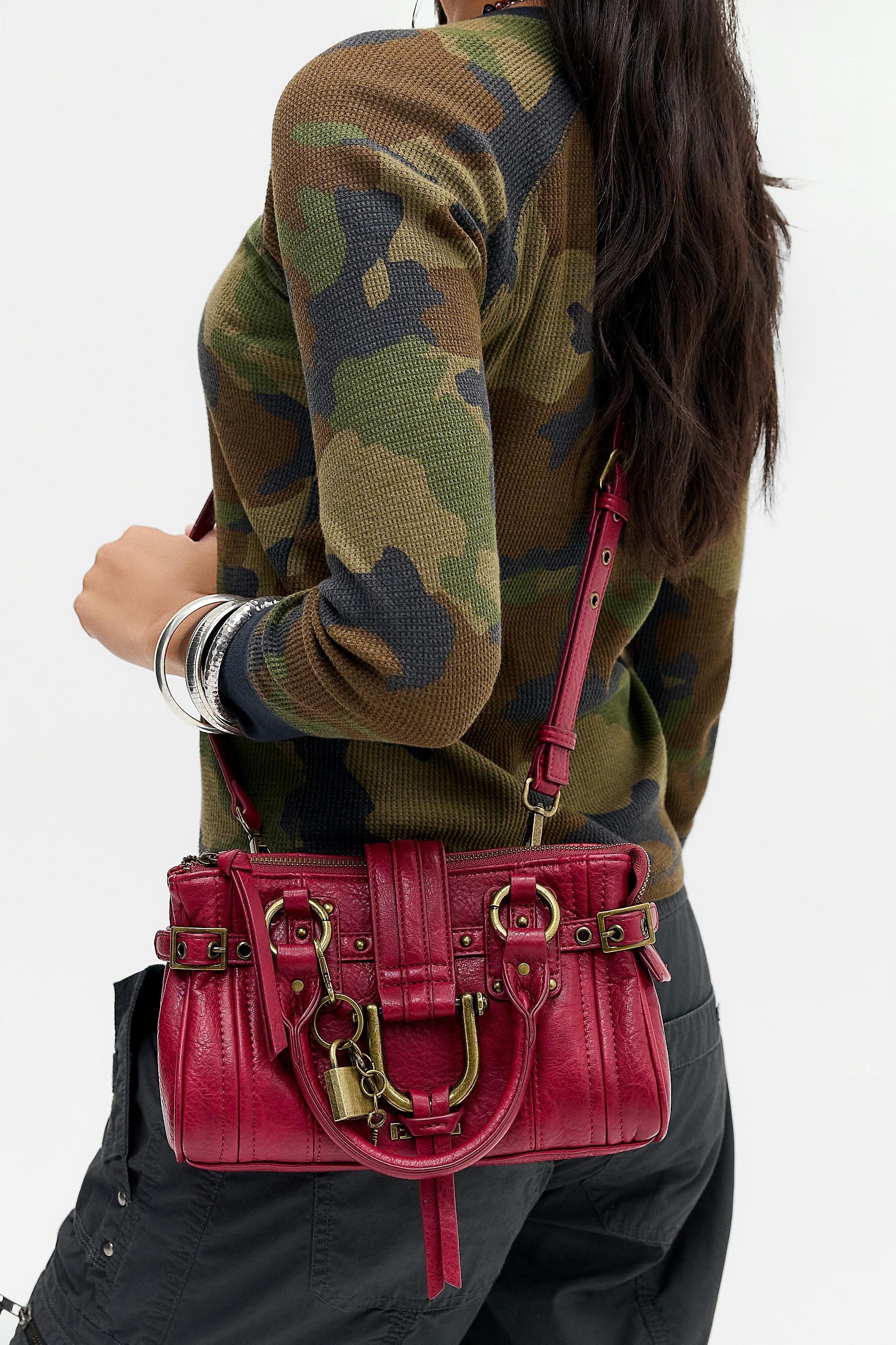 Red Bdg Mini Karlie Lock Bag, RED, medium