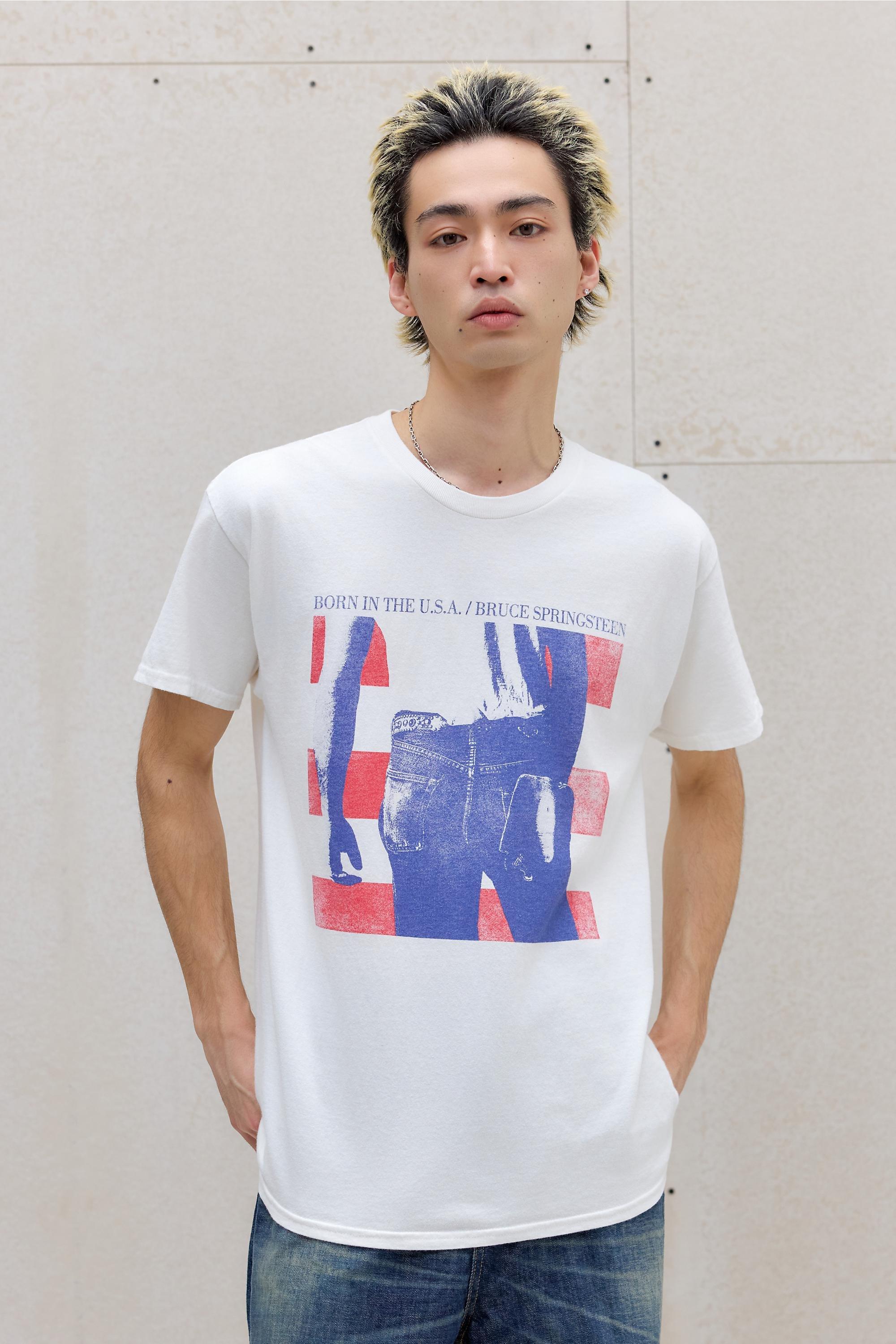 White Uo Ecru Bruce Springsteen T-Shirt, CREME, large image number 0