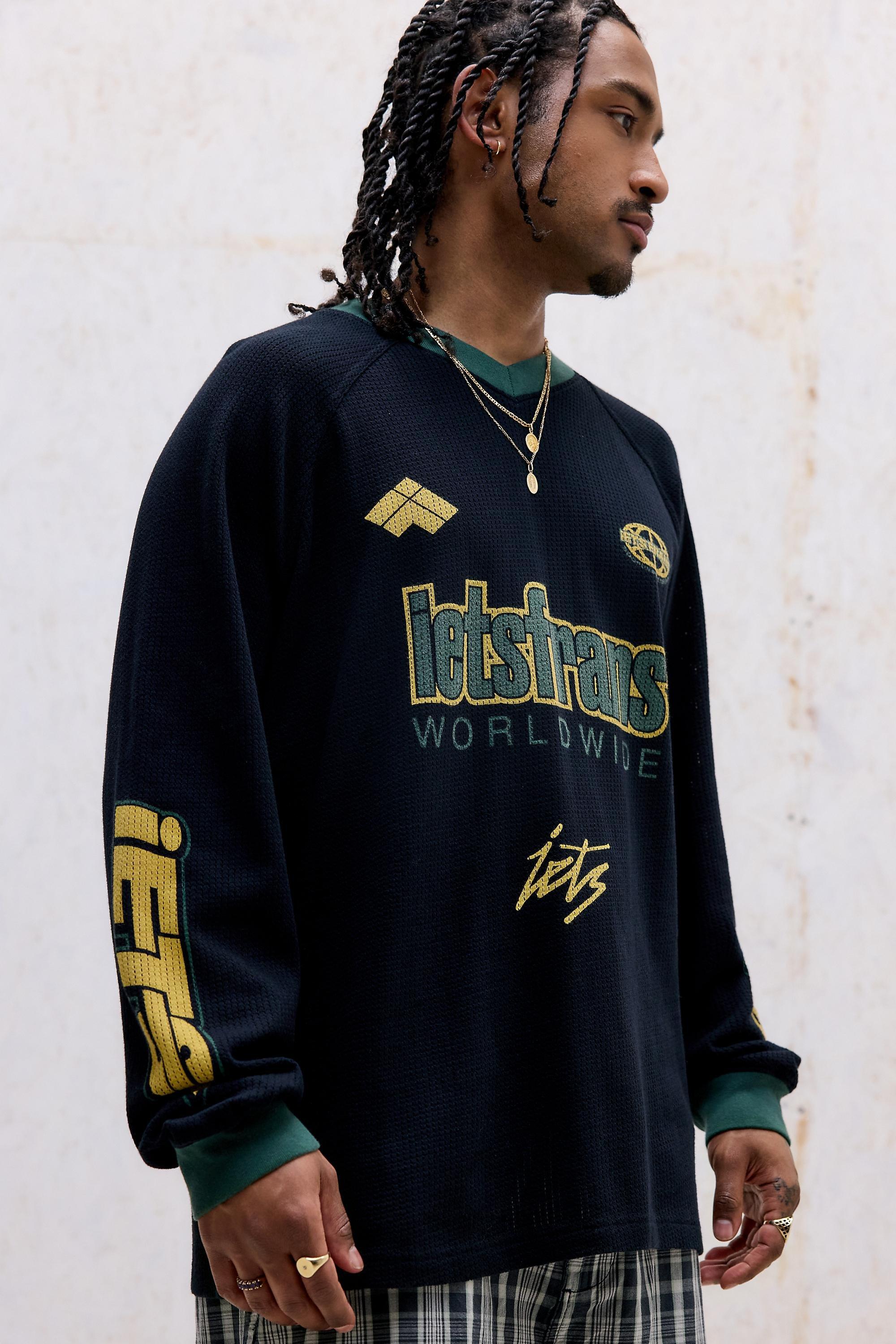 Black iets frans... Moto Long Sleeve Mesh T-Shirt, BLK, medium