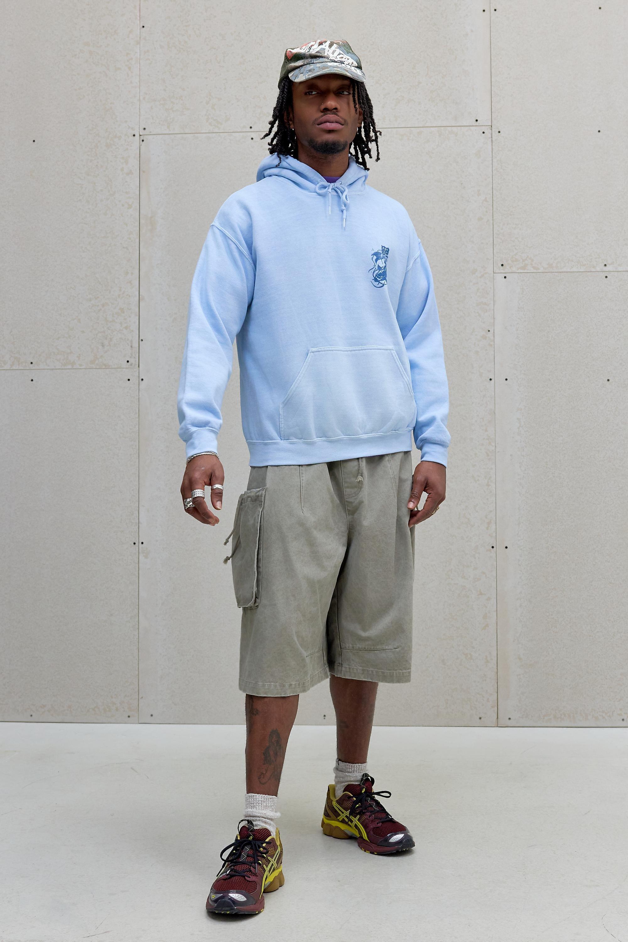 Blue Uo Powder Blue Koi Fish Trio Hoodie, BLUE, large image number 3