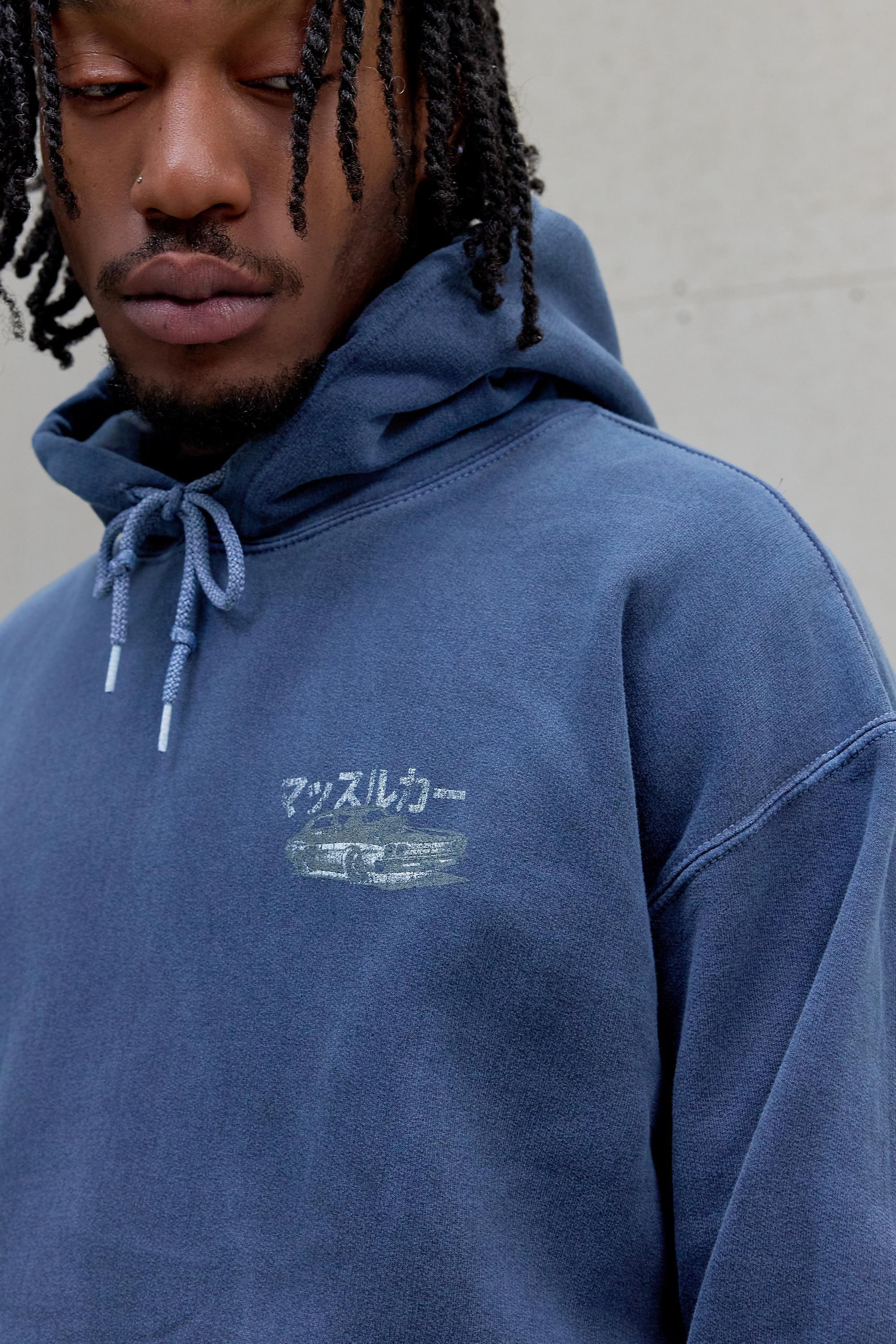 Blue Uo Blue Big Block Car Hoodie, BLUE, large image number 1