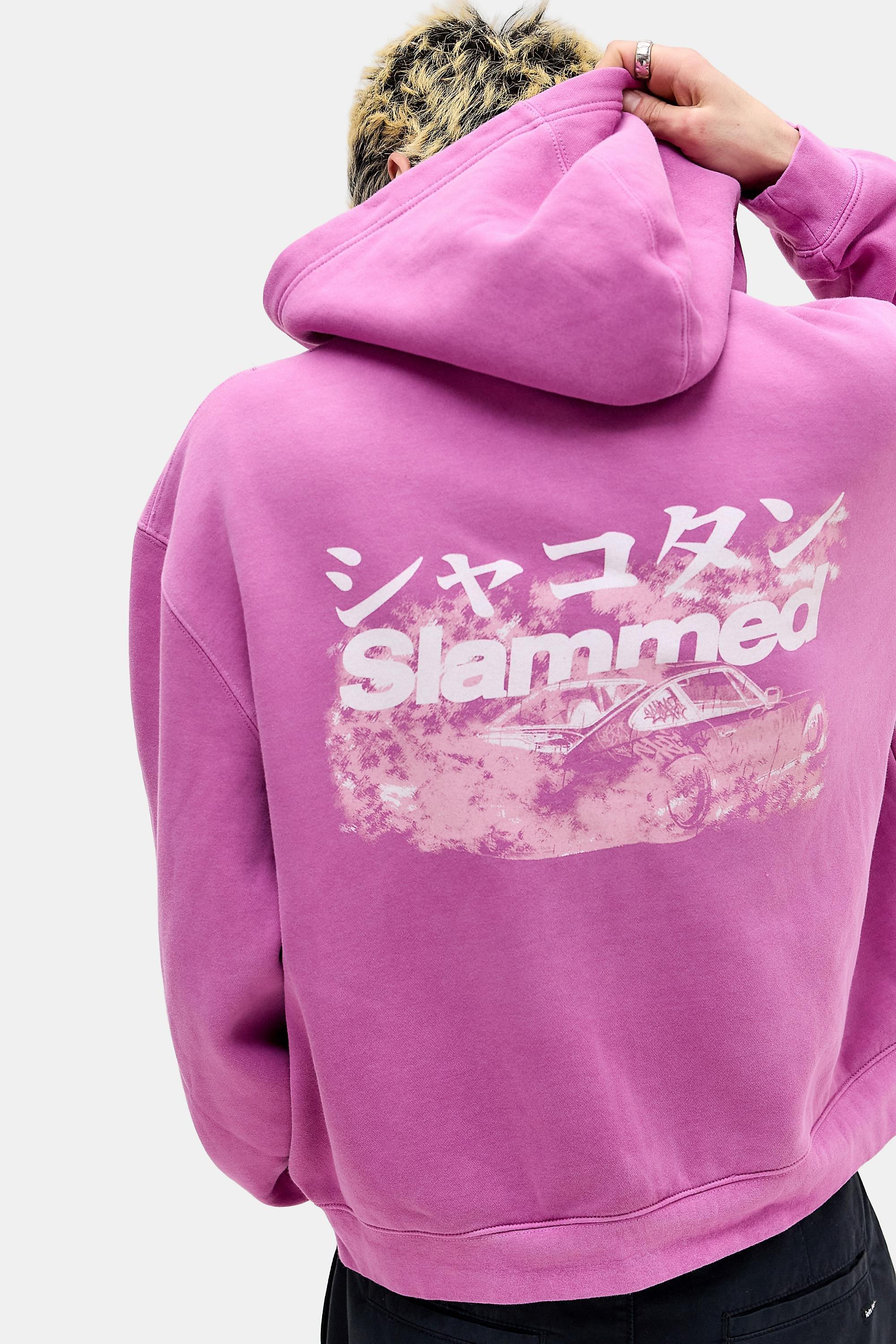 Pink iets frans... Script Zip-Through Hoodie, PINK, medium