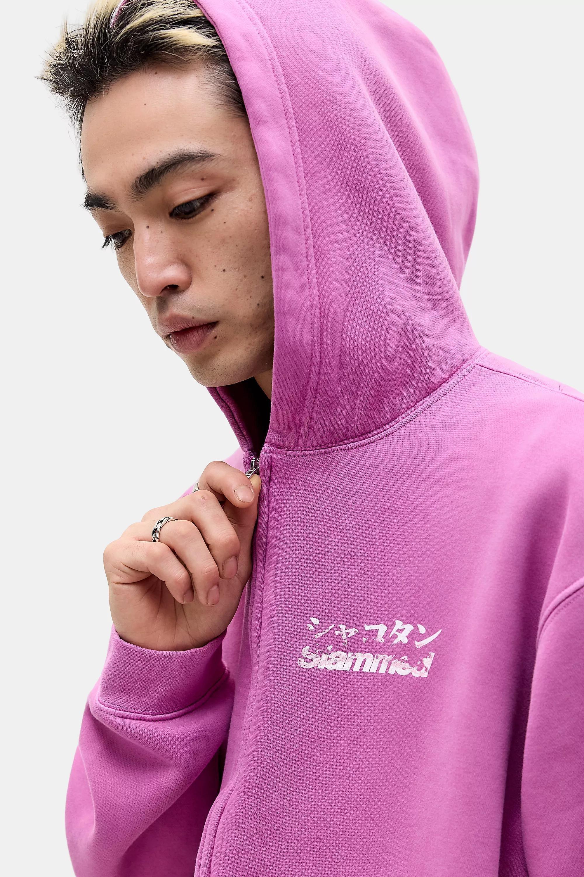 Pink iets frans... Script Zip-Through Hoodie, PINK, large image number 1