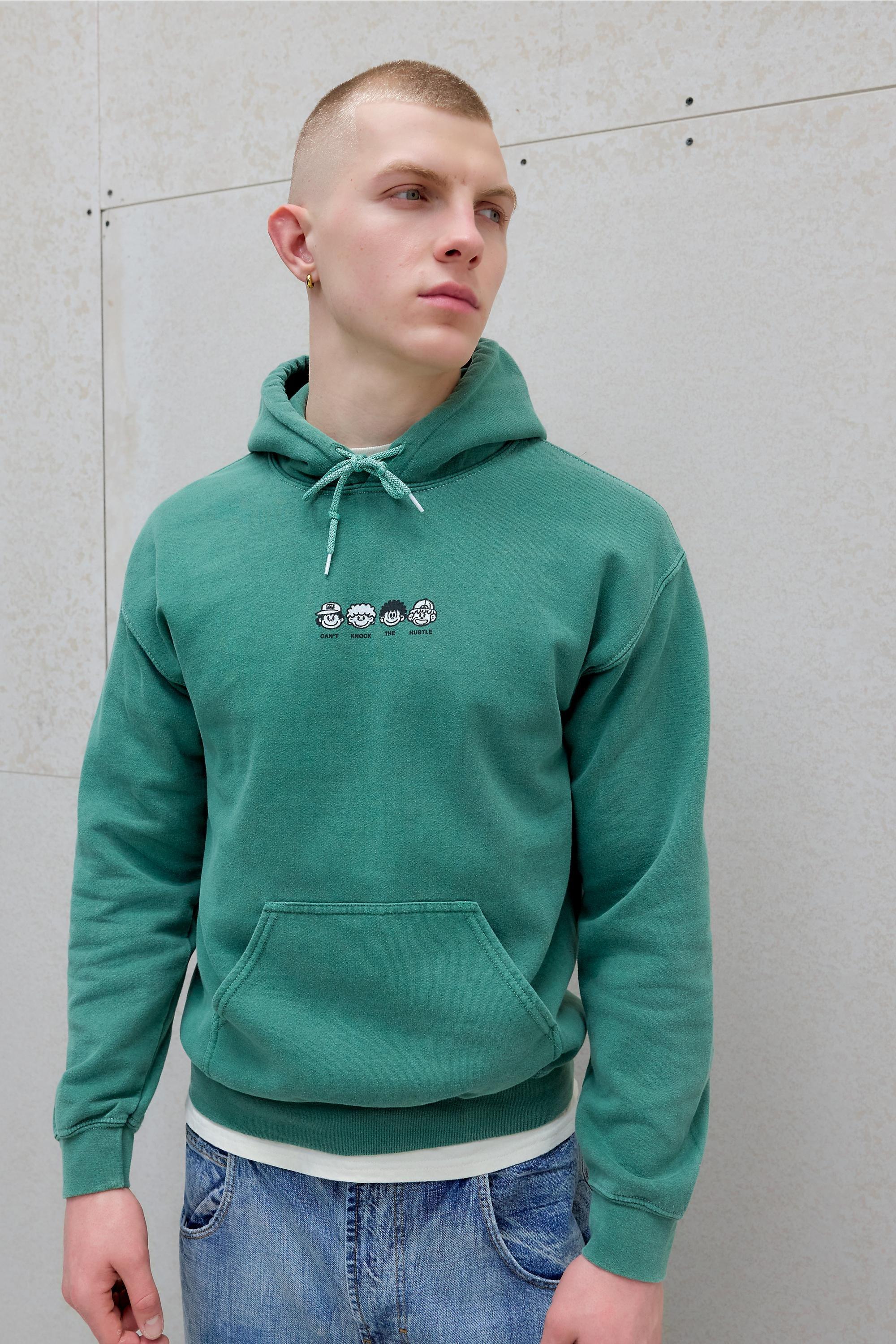 Green Uo Printed Hoodie, GRN, large image number 0