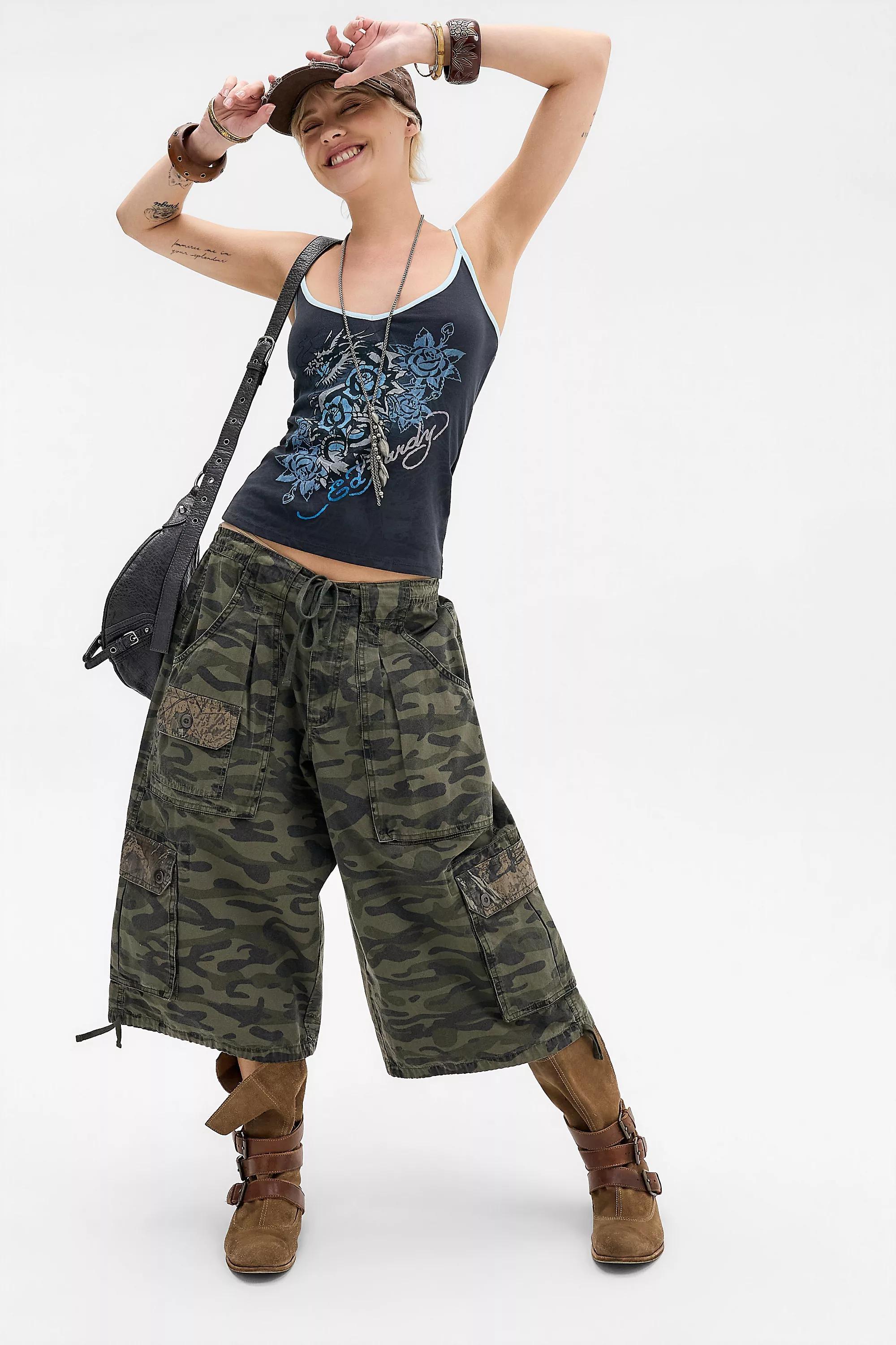 Blue Ed Hardy Uo Exclusive Diamond Rose Tank Top, A301_0430, large image number 1
