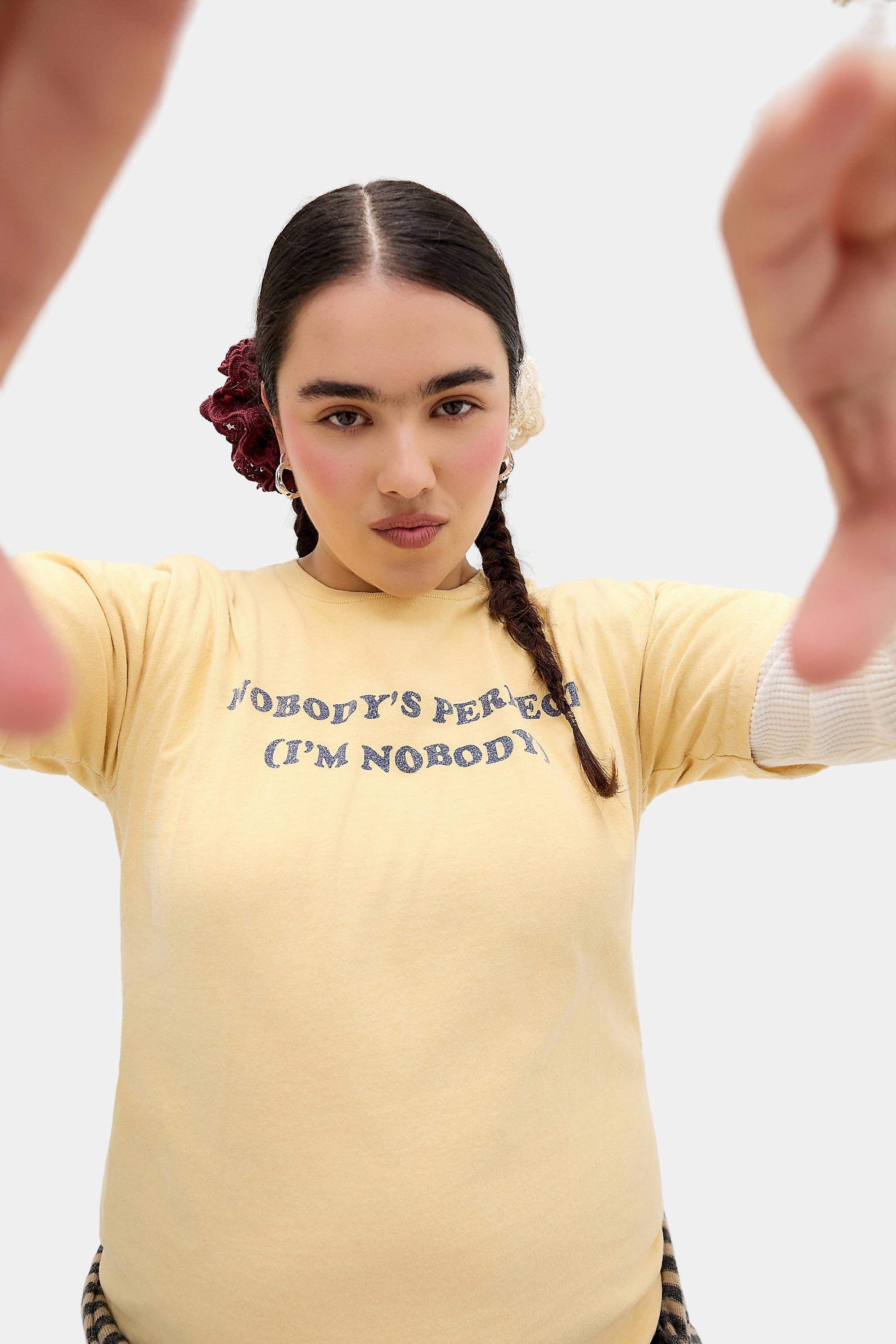 Yellow Uo Nobodys Perfect Relaxed T-Shirt, YEL, large image number 4