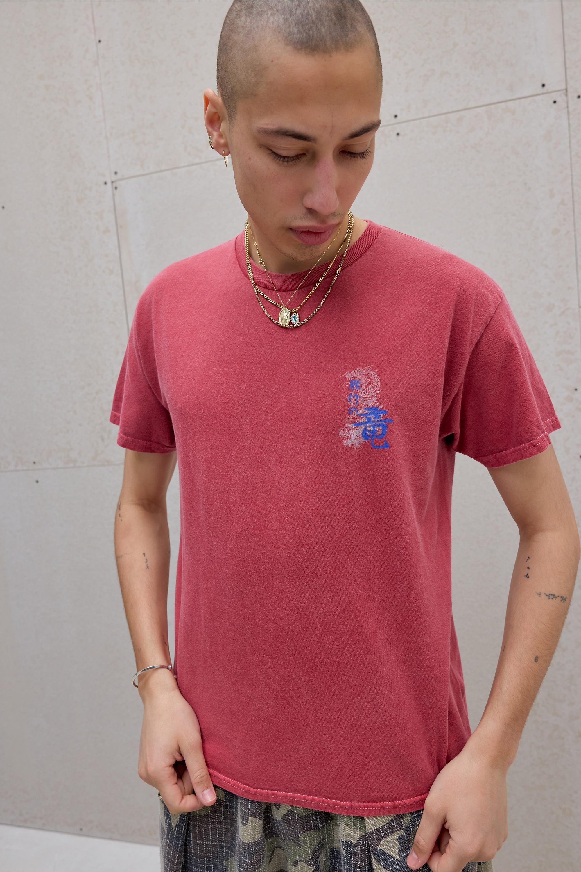 Red Uo Rising Dragon T-Shirt, RED, large image number 3
