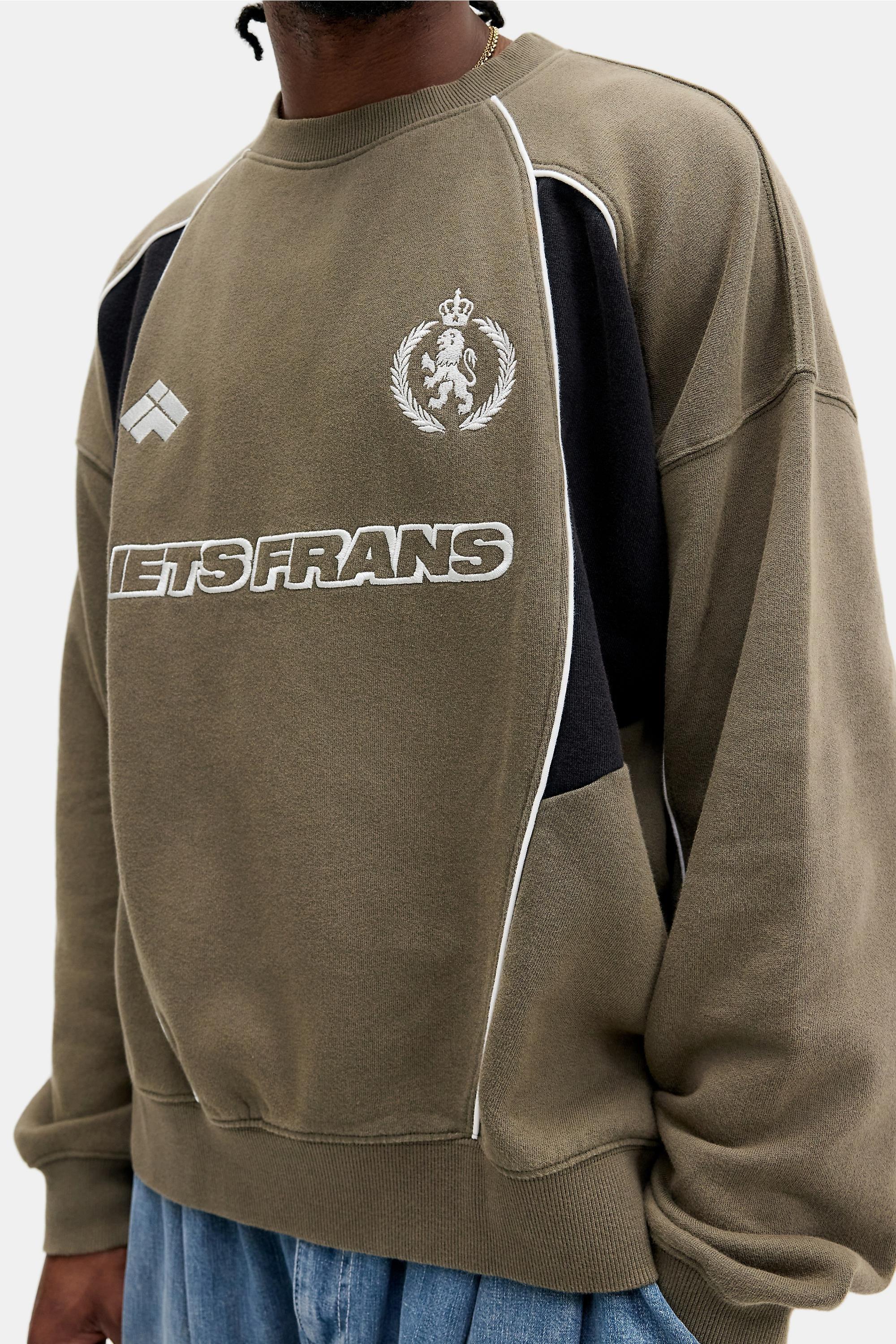 Khaki iets frans... Khaki Piped Sweatshirt, KHAKI, large image number 2