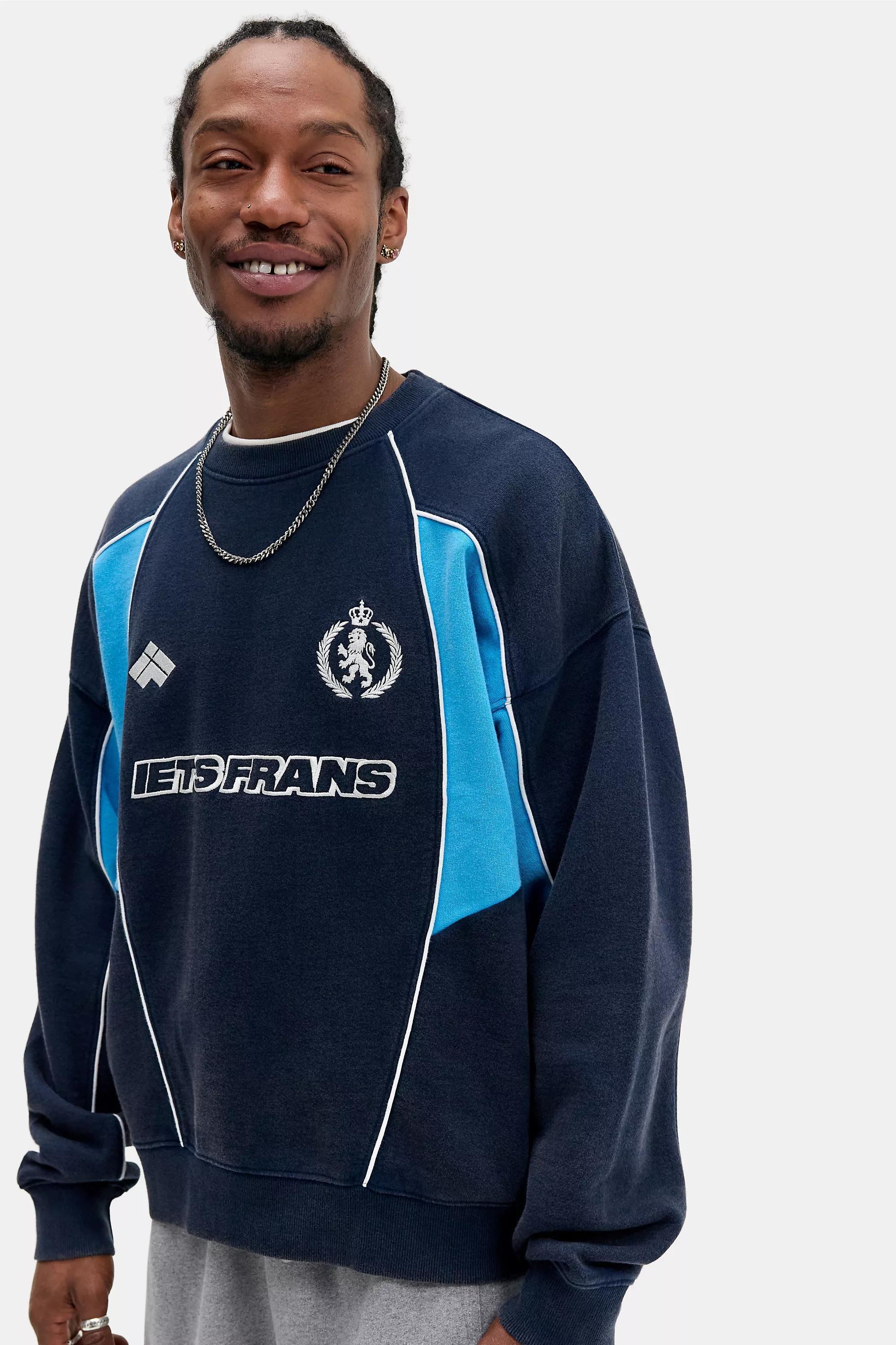 Blue iets frans... Navy Piped Sweatshirt, BLUE, medium