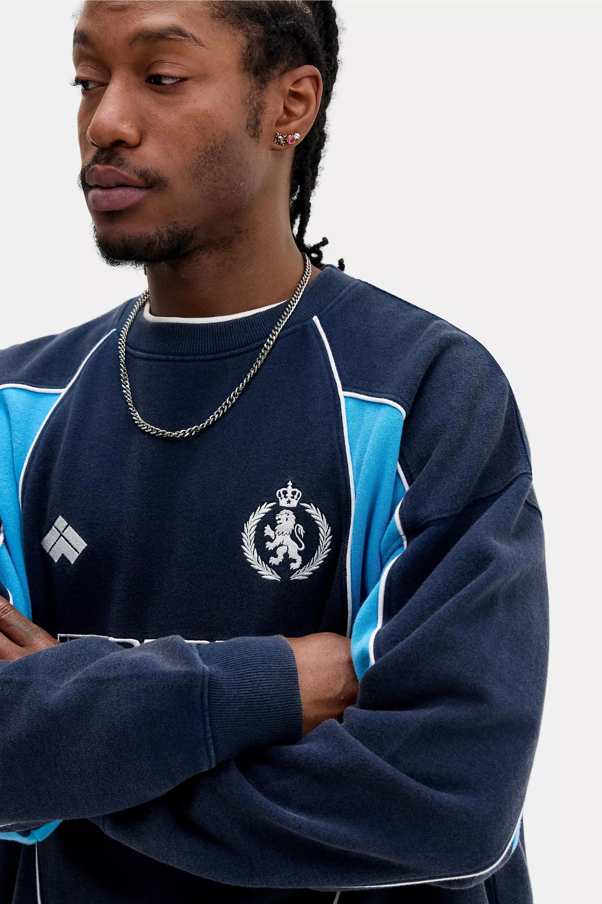 Blue iets frans... Navy Piped Sweatshirt, BLUE, medium