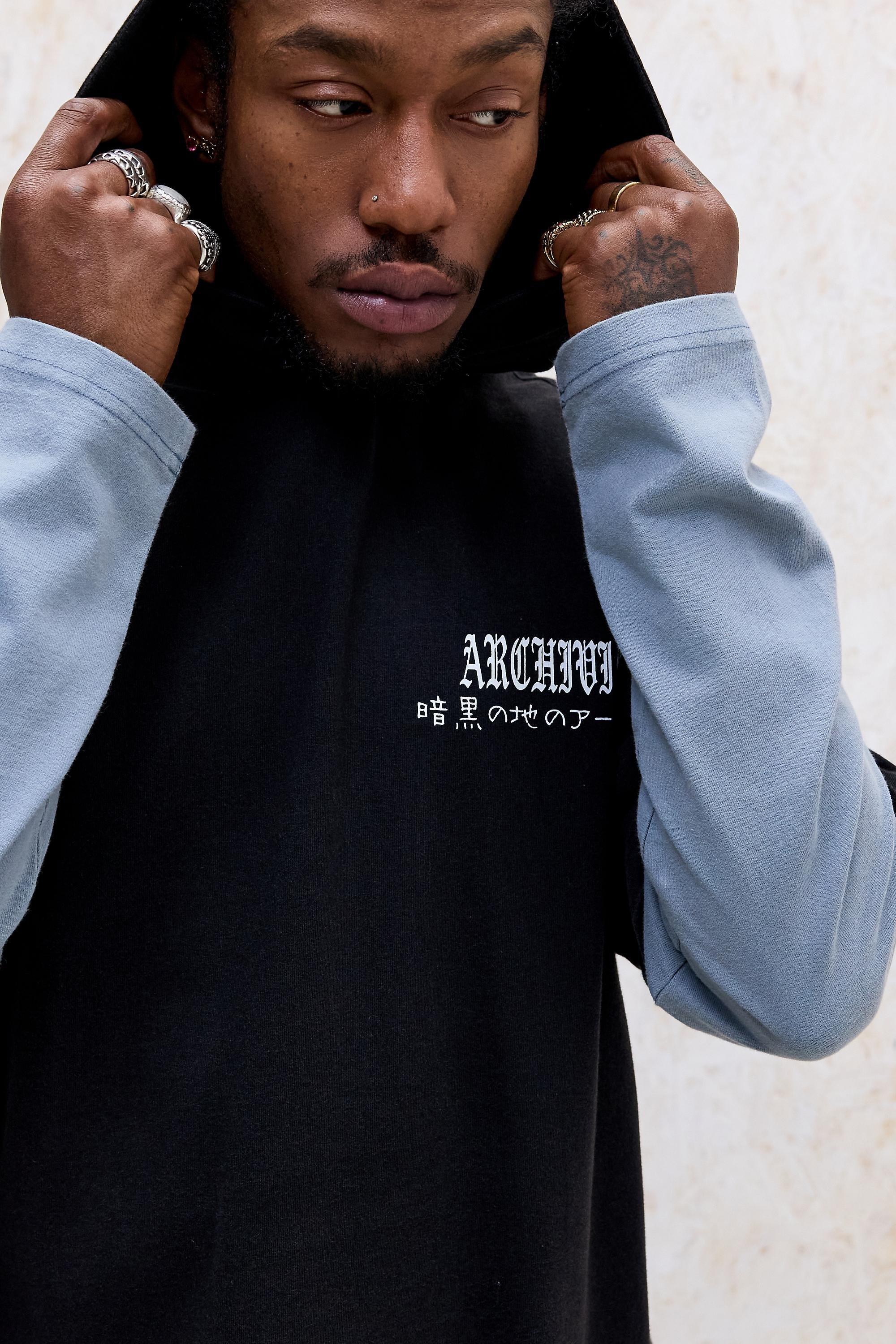 Black Archivis Dragon Double Layer Hoodie, BLK, large image number 0