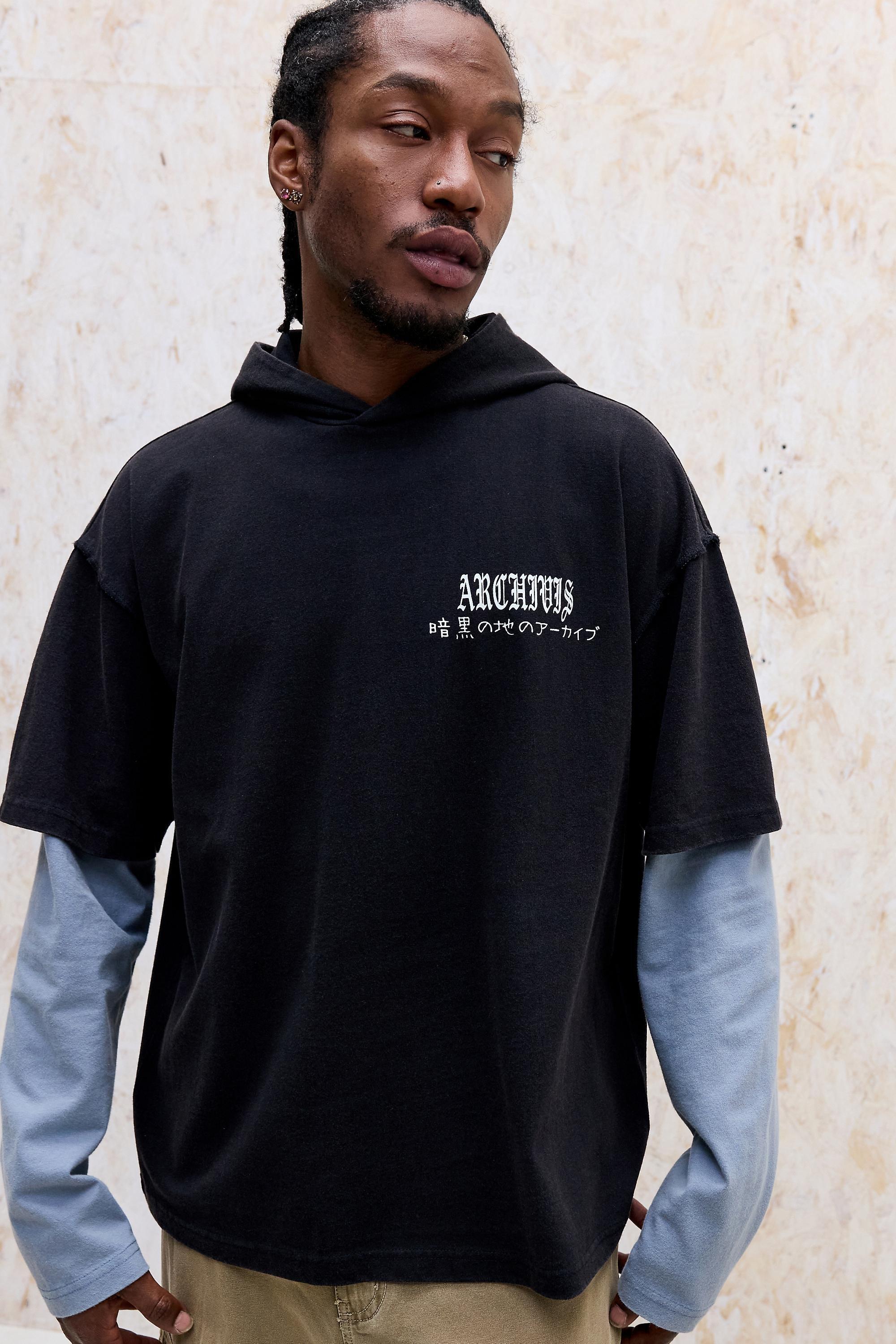 Black Archivis Dragon Double Layer Hoodie, BLK, medium