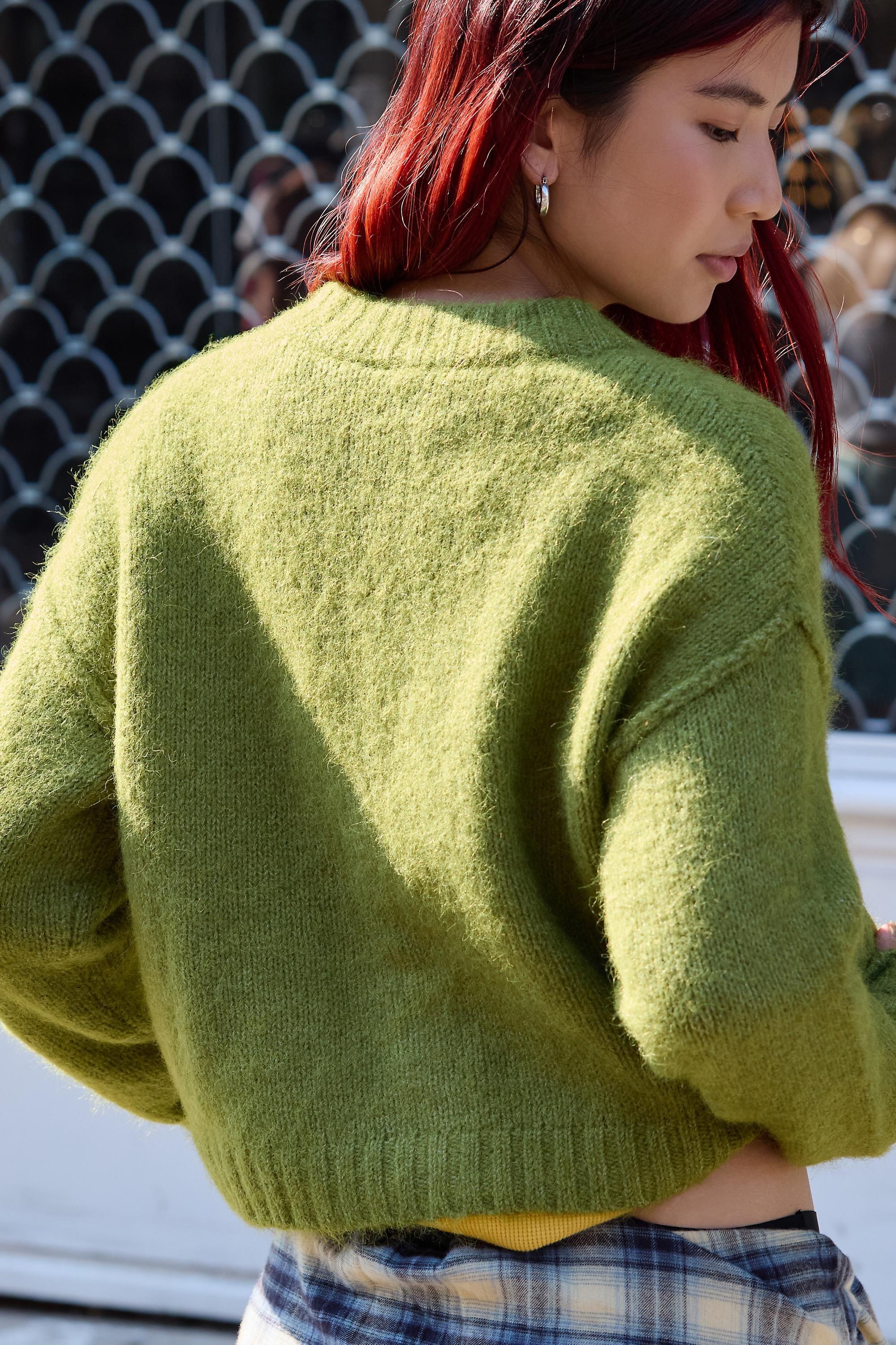 UO Hudson Cardigan, Green, OLIVE, large image number 3