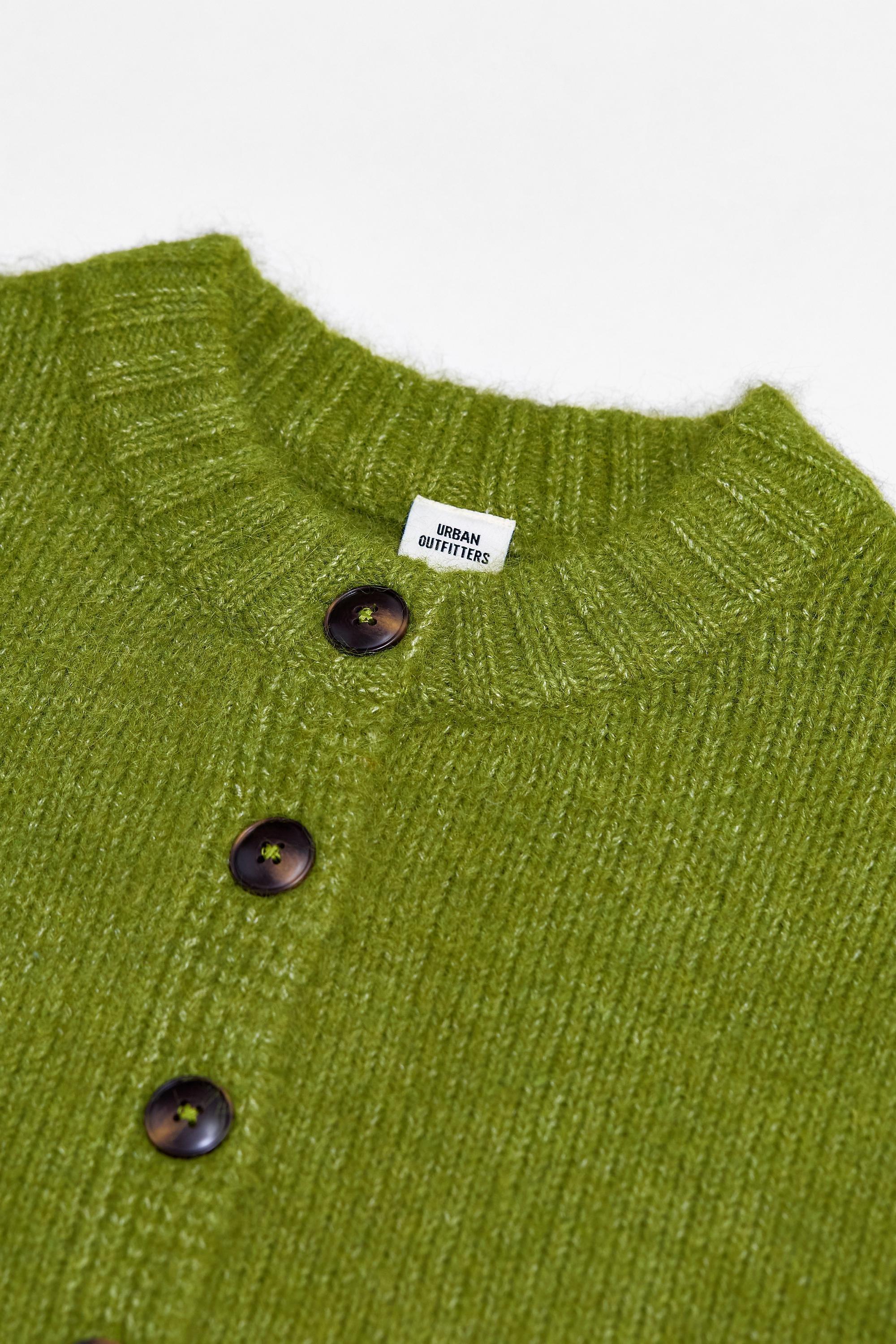 UO Hudson Cardigan, Green, OLIVE, large image number 4