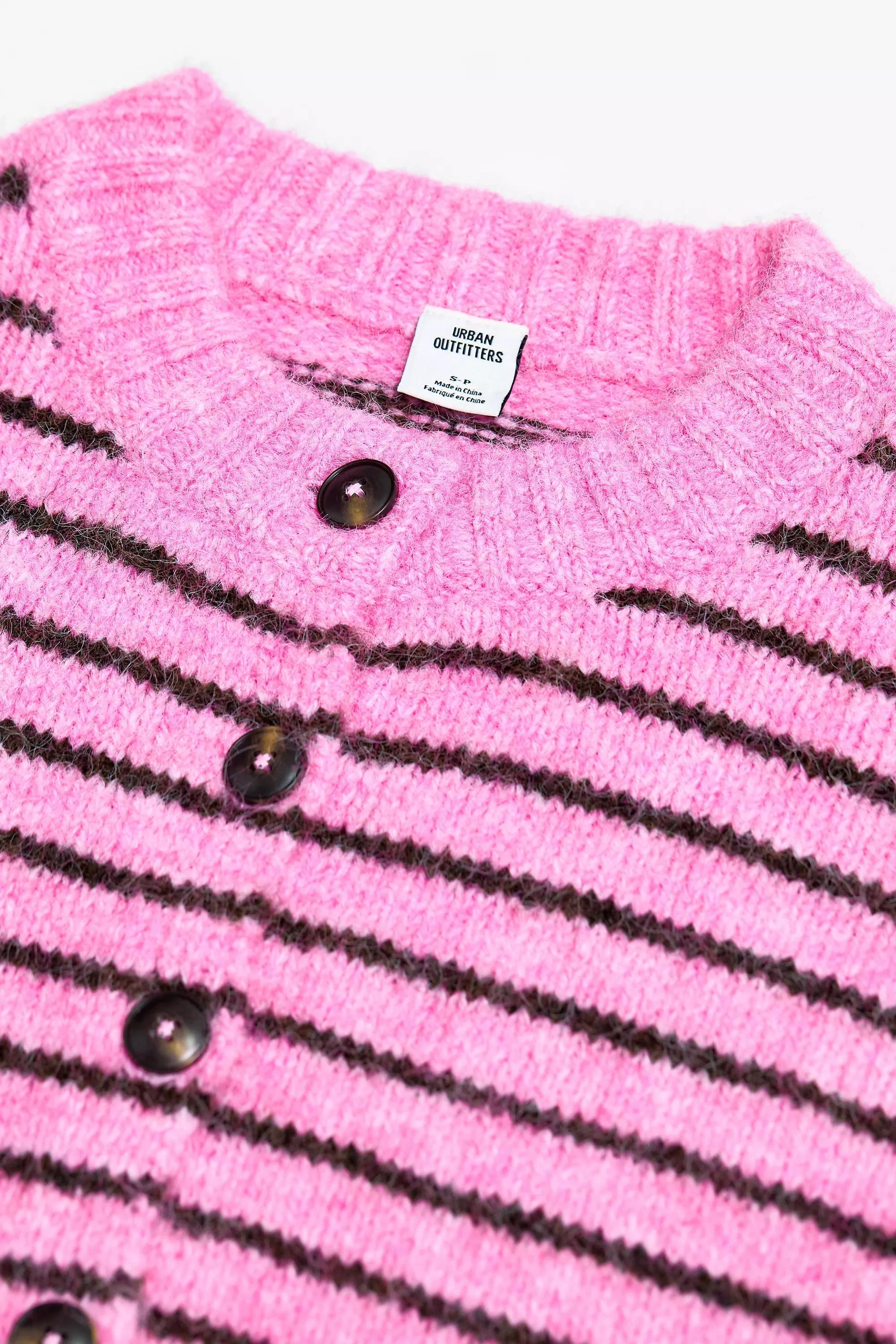 Pink Stripe Uo Hudson Cardigan, A301_0549, large image number 4