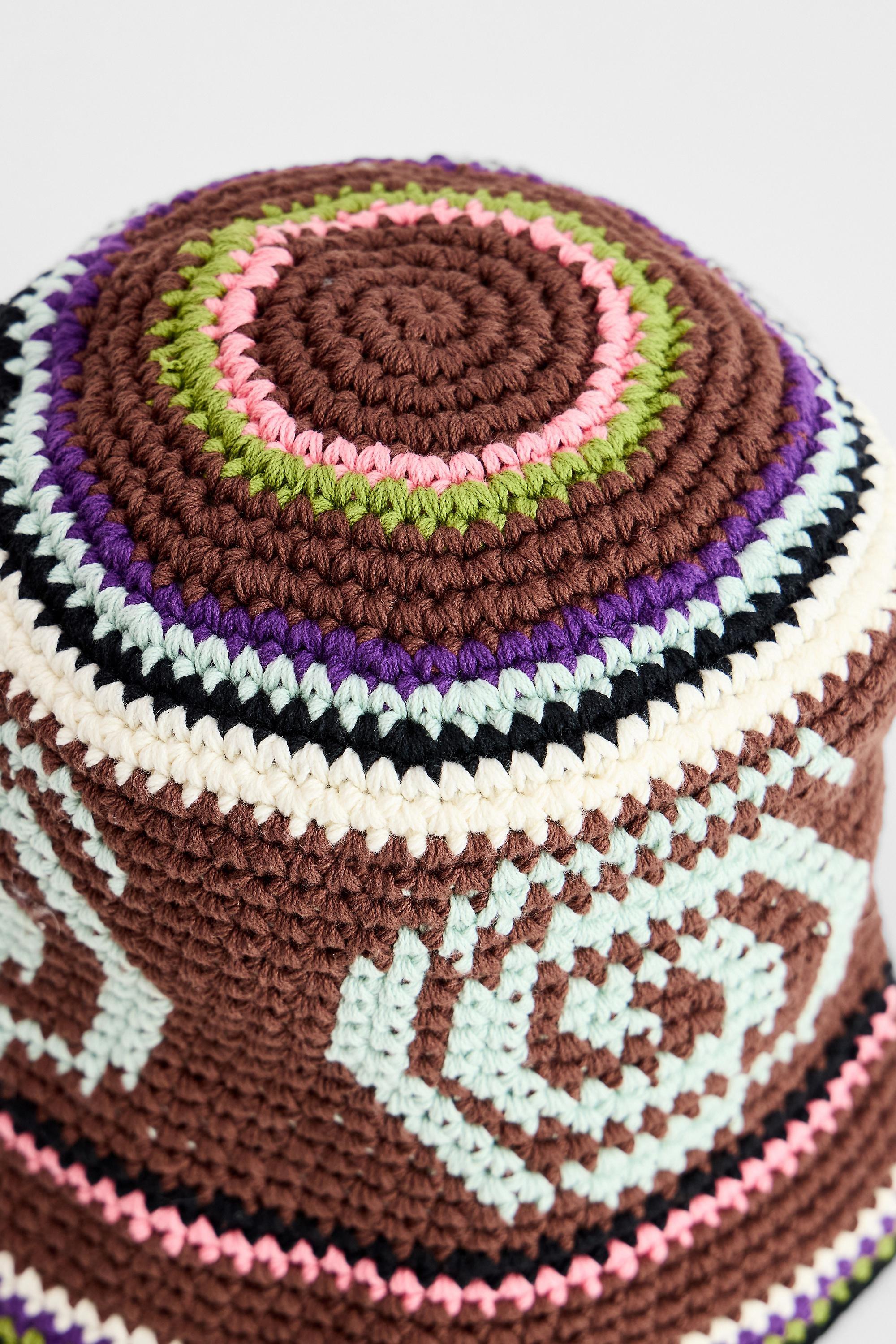 Brown Uo Swirl Knit Bucket Hat, BRN, large image number 3