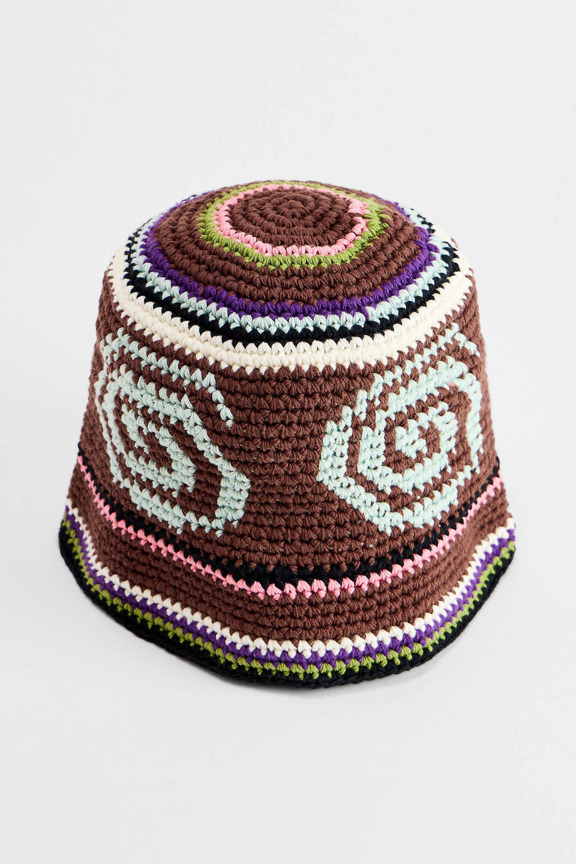 Brown Uo Swirl Knit Bucket Hat, BRN, large image number 4