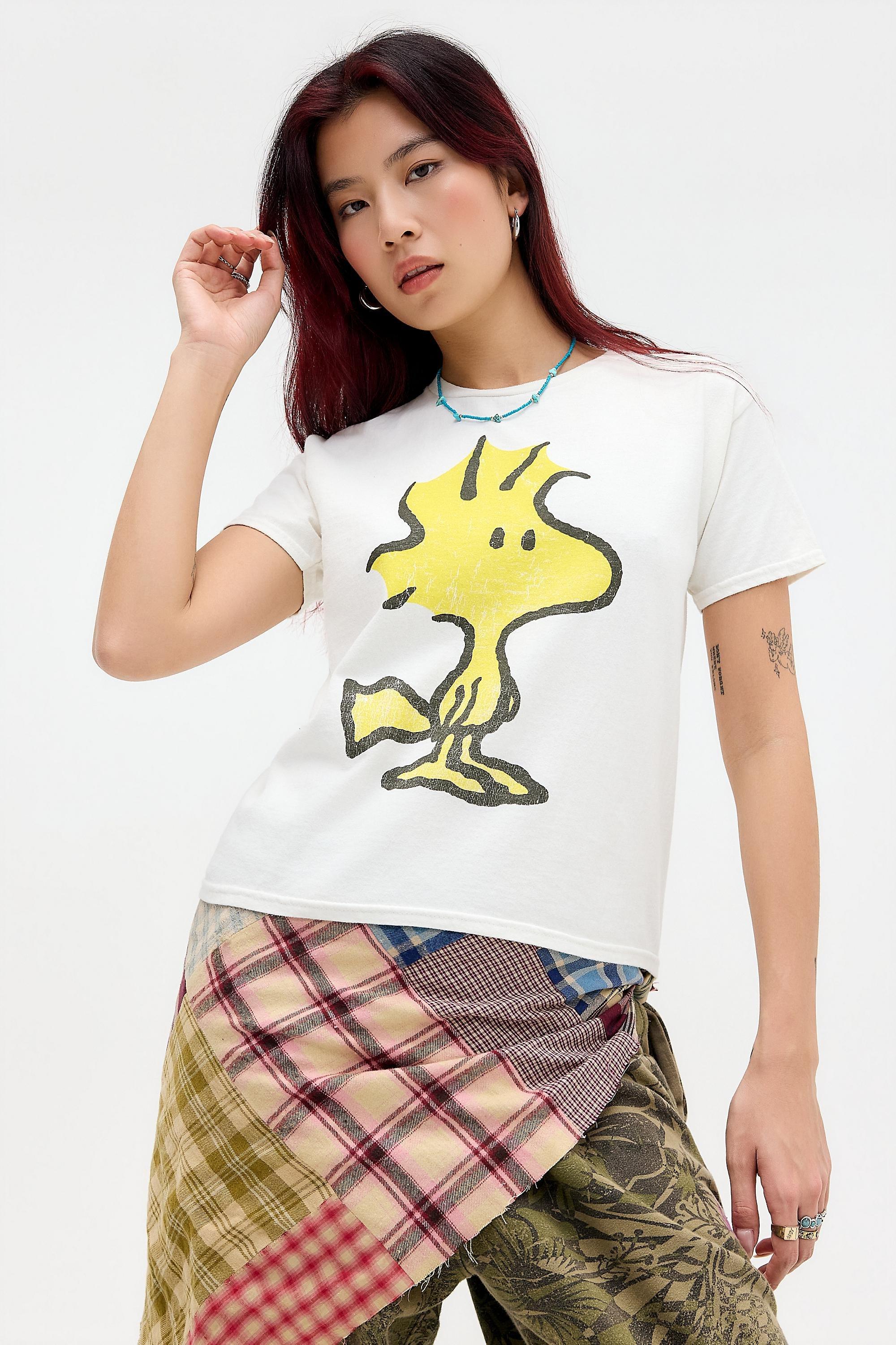 WHITE UO Woodstock T-Shirt, WHT, medium