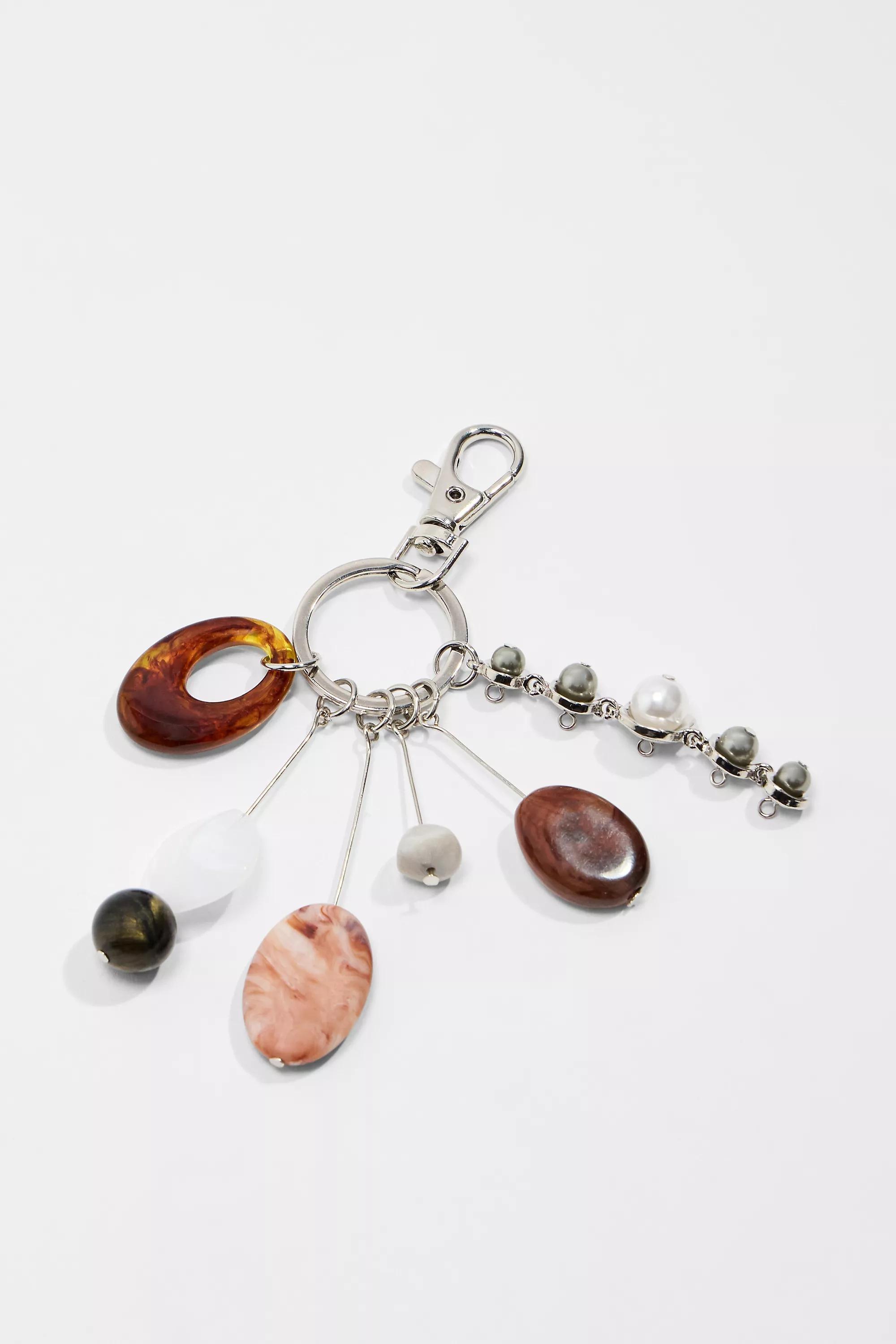 White Uo Boho Natural Keyring, NEUTR, medium